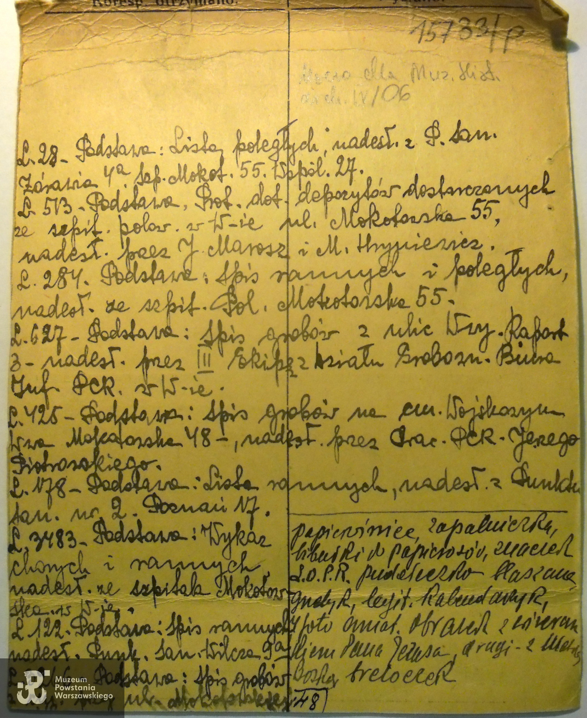 Polski Czerwony Krzyż - kartoteka