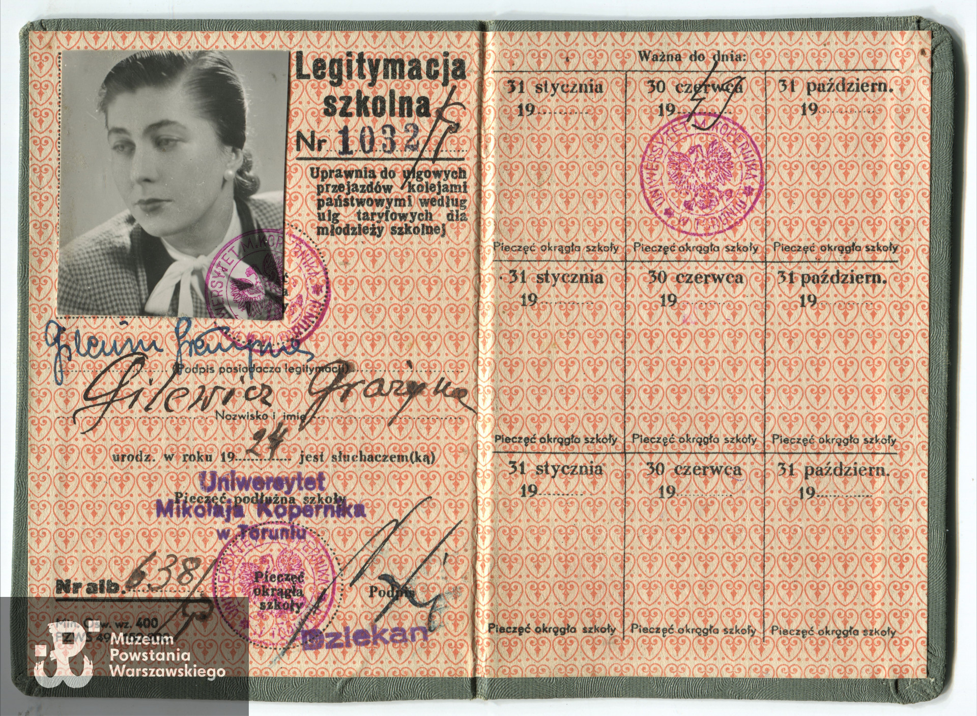 Dok. z archiwum prywatnego p. Grażyny Pilszak ps. Grażyna. Skany wykonano w Muzeum Powstania Warszawskiego (11/2021r.)