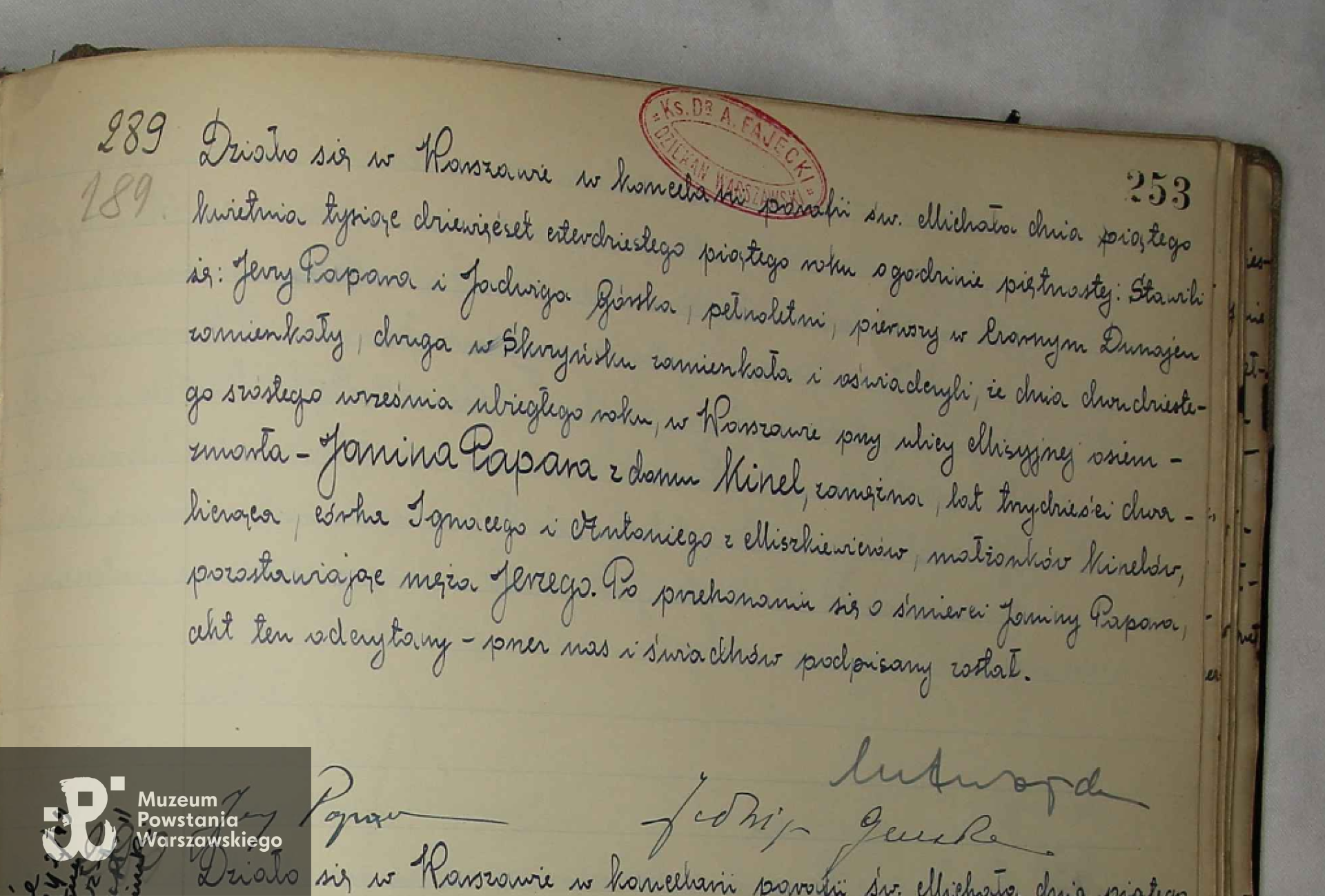 Aktu zgonu nr 289 spisany 5.04.1945 w parafii św. Michała w Warszawie, dostęp on-line: https://metryki.genealodzy.pl/index.php