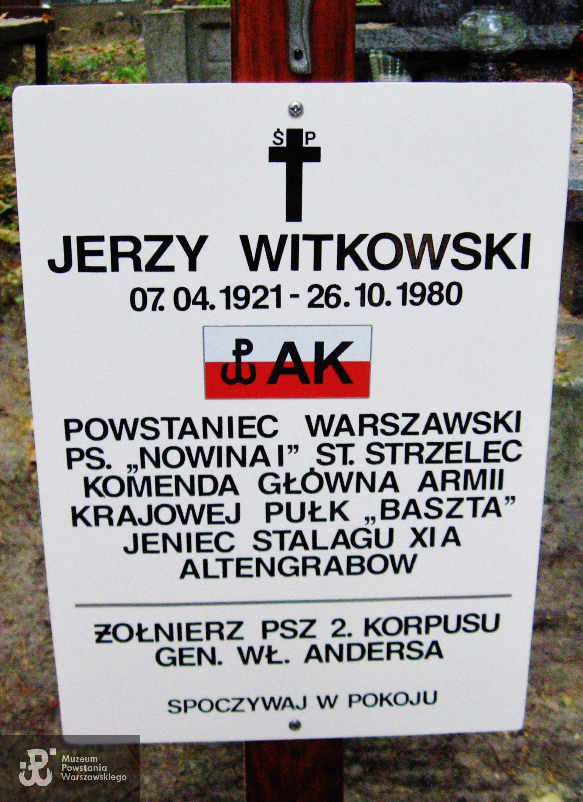 Jerzy Witkowski - Cmentarz Komunalny w Sopocie, stan obecny. Fot. Regina Grandowicz