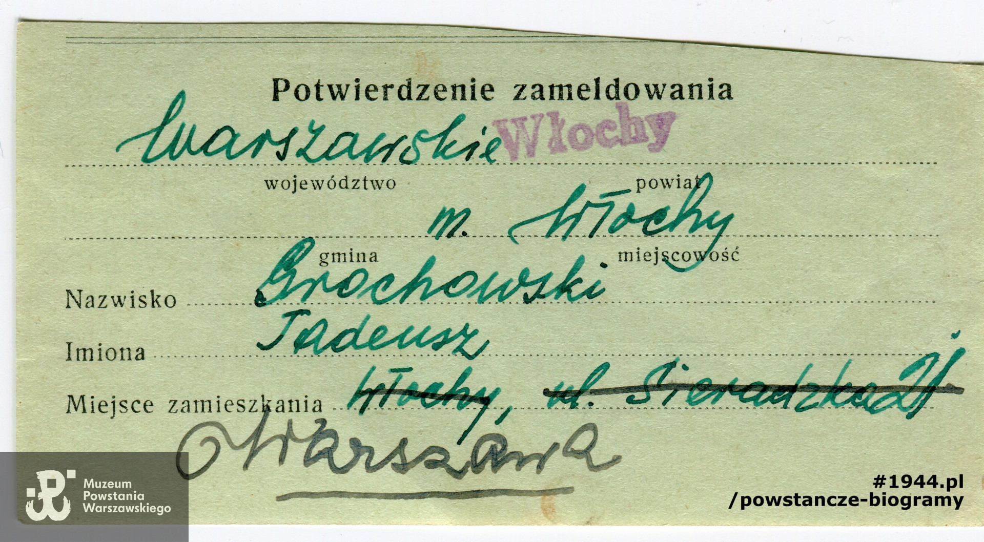 Dokument ze zbiorów Muzeum Powstania Warszawskiego, sygn.  P/7130/10