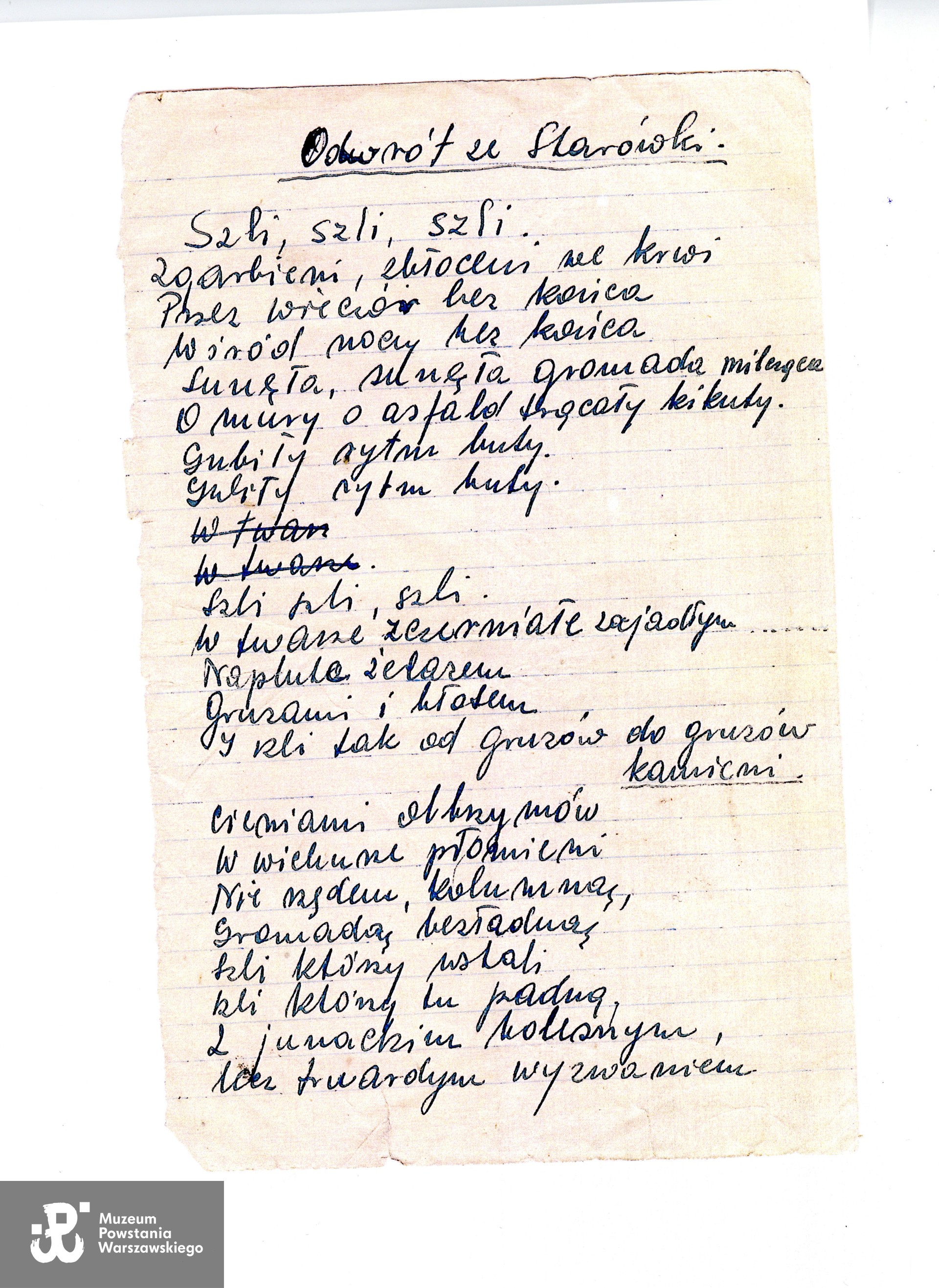 Skan z kserokopii,  Muzeum Powstania Warszawskiego, Teczki personalne uczestników Powstania Warszawskiego: Wilhelmi Jerzy. 