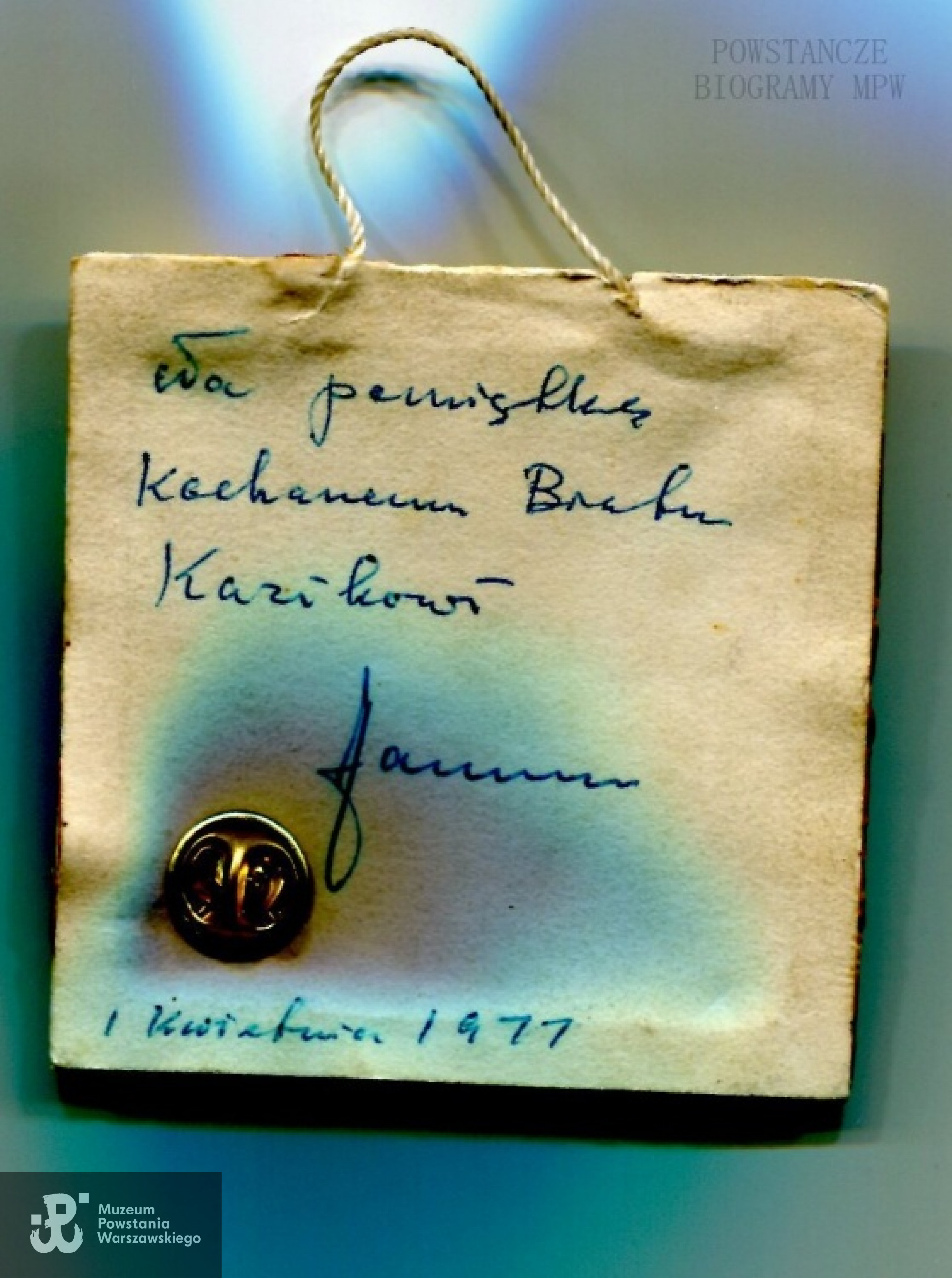 Archiwum rodzinne - skan: materiały do Słownika Uczestników PW - Pokój Kombatanta