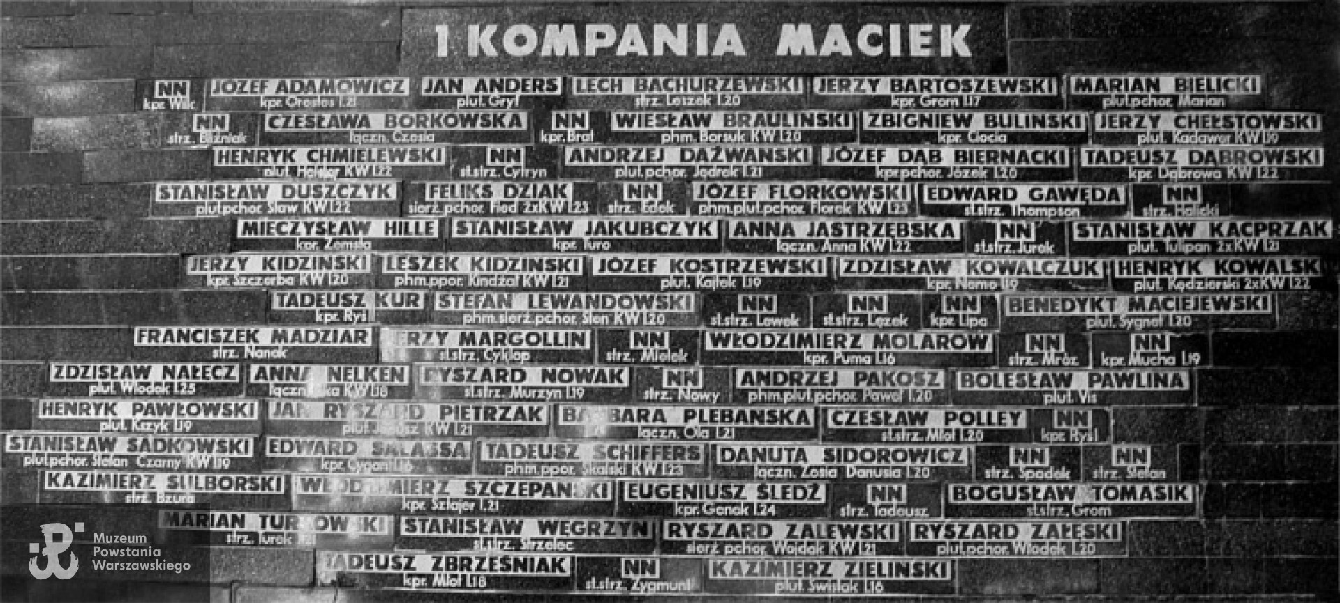 Tablica Kompanii "Maciek" na Powązkach. Fot AR MPW