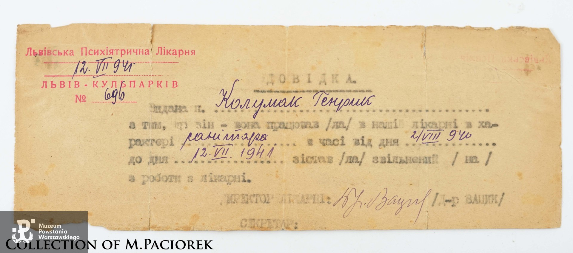 Źródło: kolekcja Mikołaja Paciorka, skan udostępnił M. Paciorek