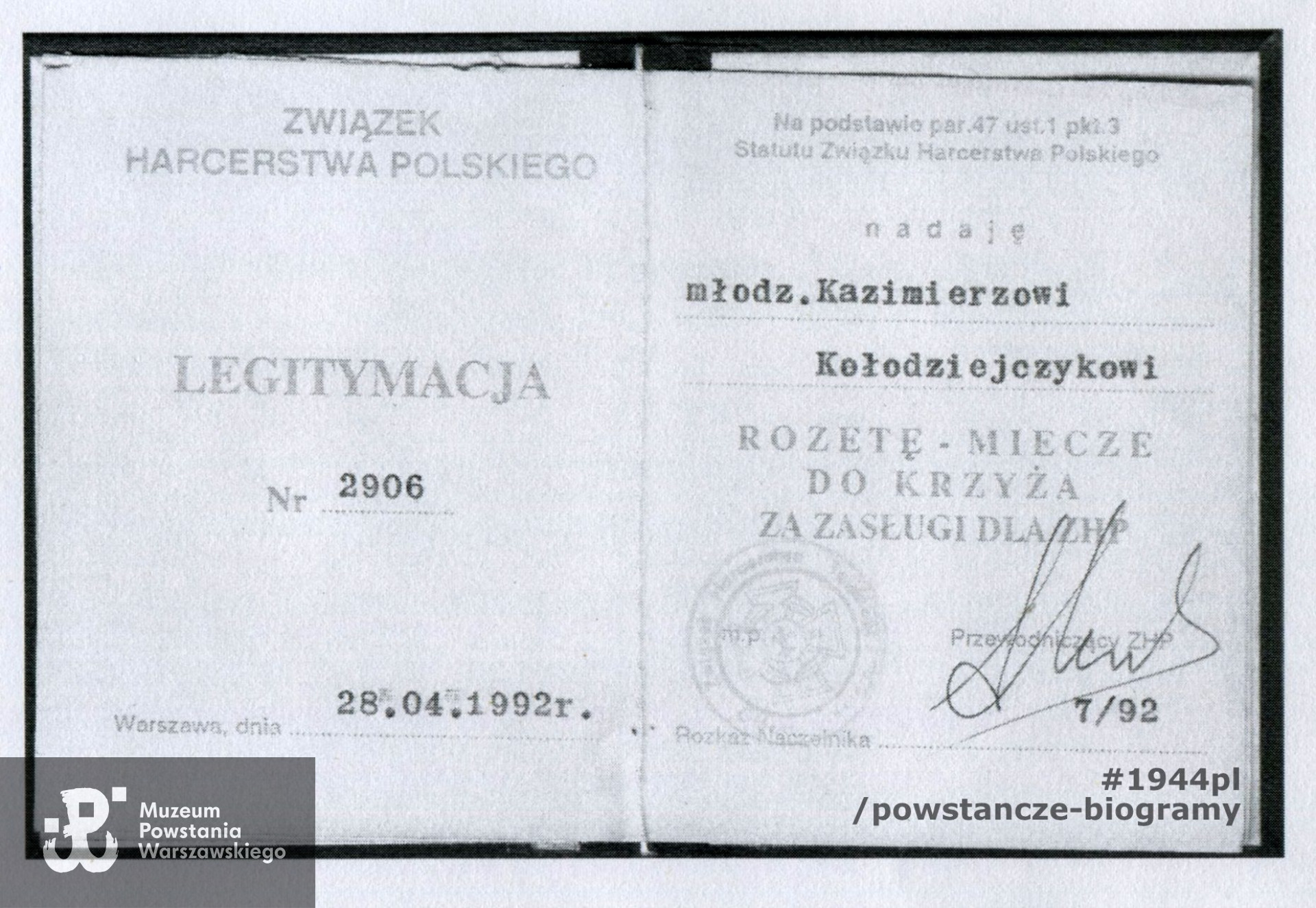 Fot. MPW-teczka - Pokój Kombatanta MPW/archiwum rodzinne