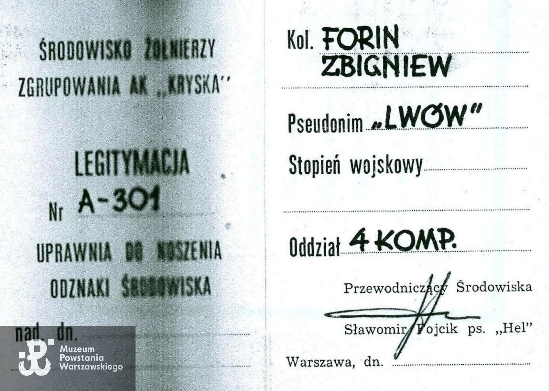 Skan: materiały do Słownika Uczestników PW - zasób Pokoju Kombatanta MPW