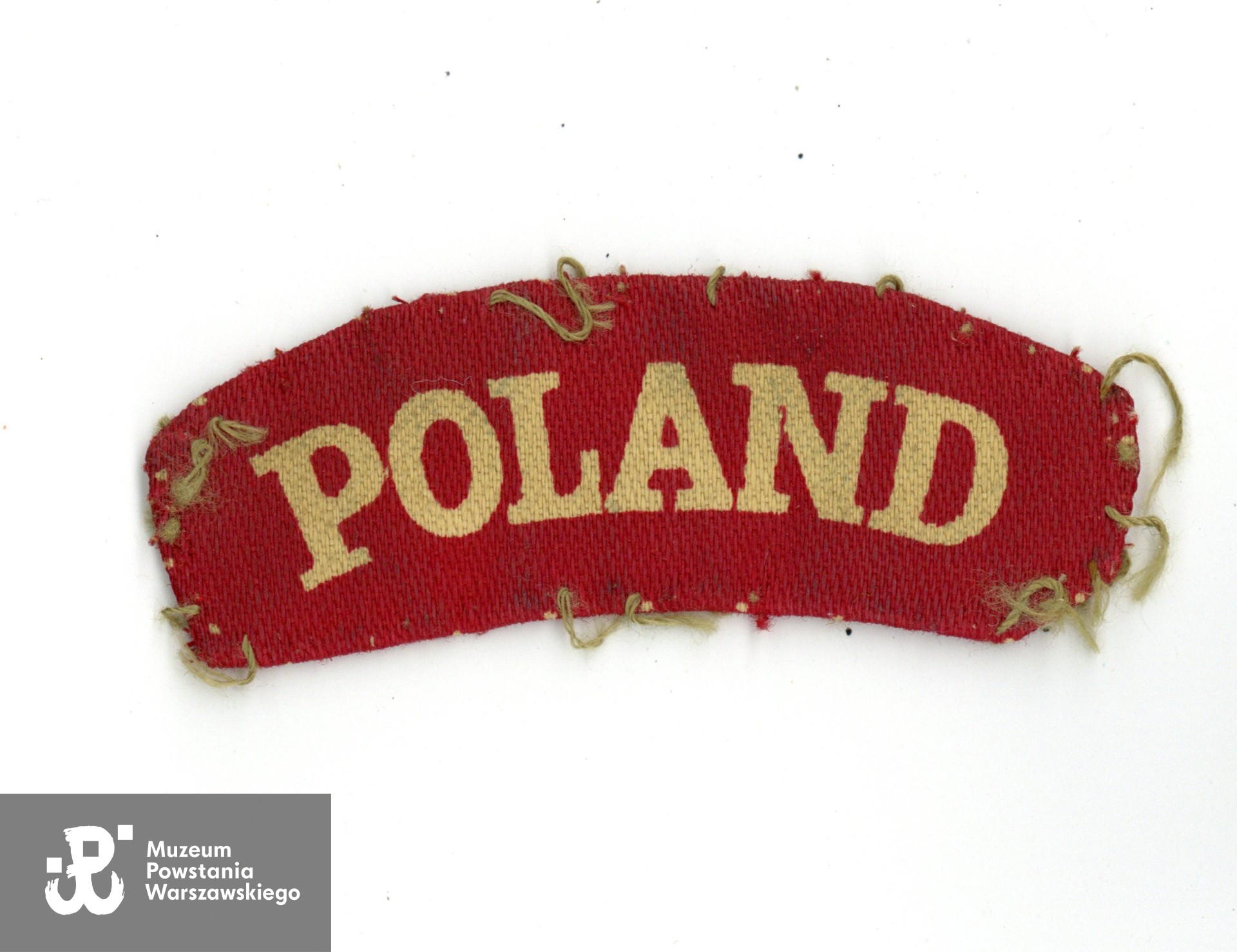 Naszywka mundurowa "POLAND" należąca do Stanisława Kawińskiego ps. Bazyli, PSZ na Zachodzie. Zbiory rodzinne