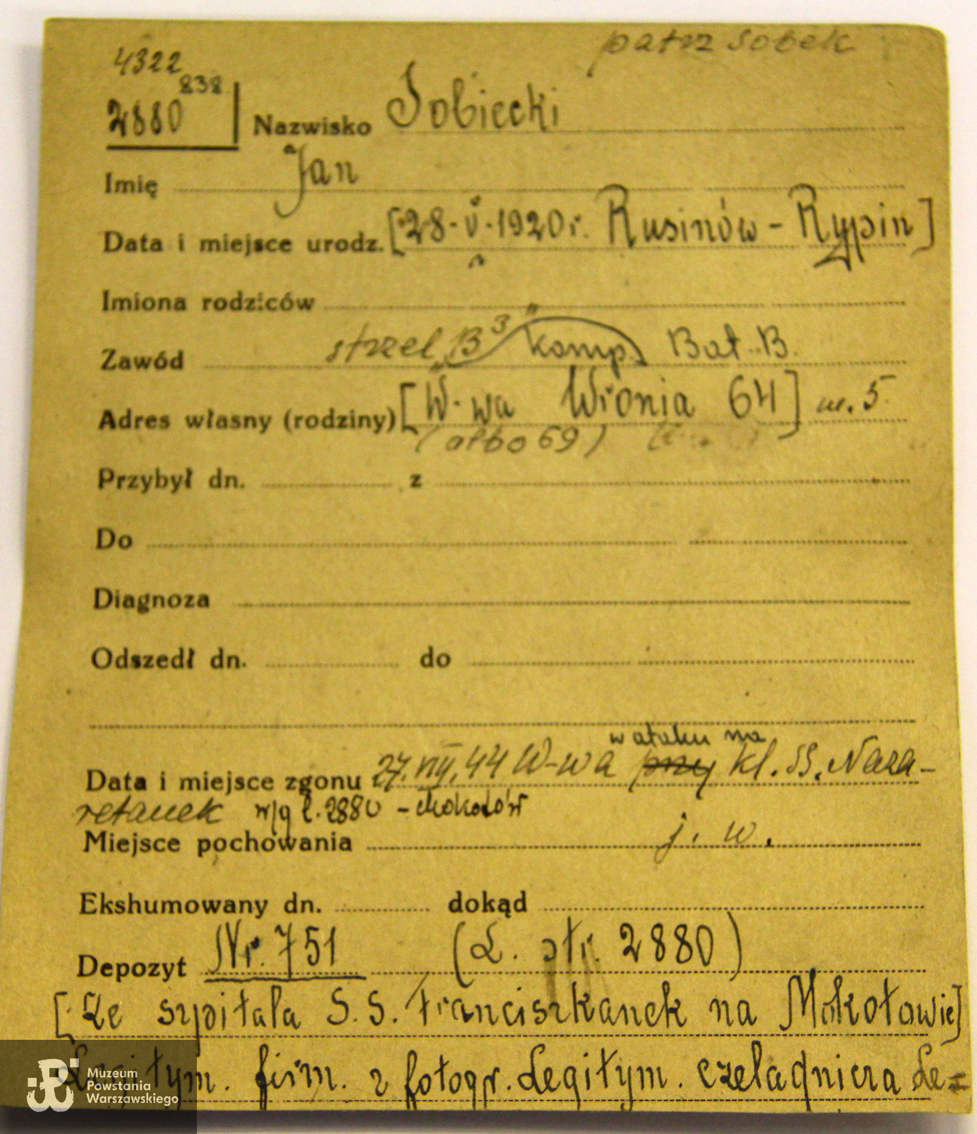 Polski Czerwony Krzyż - kartoteka