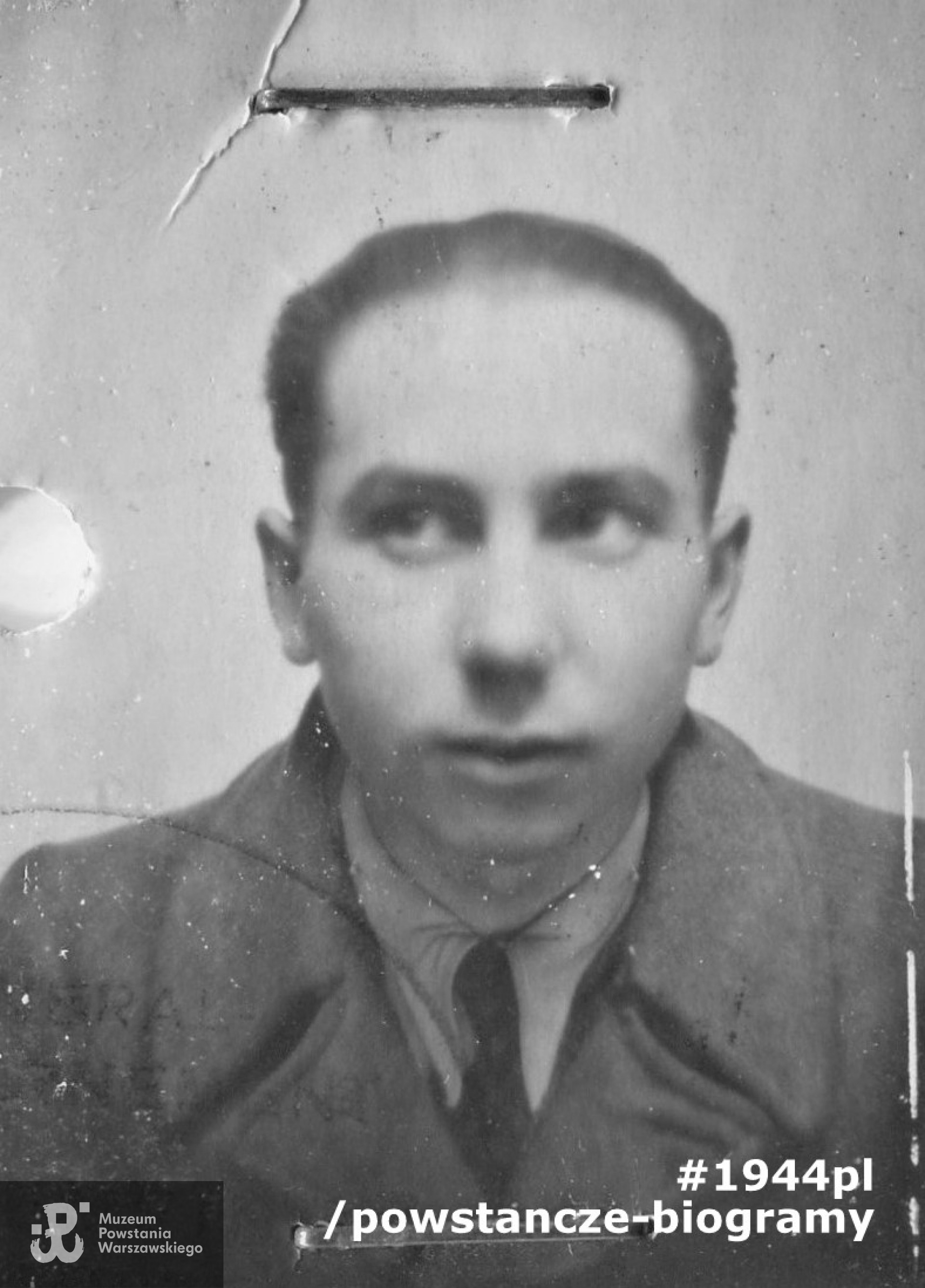 strz. Stefan Pastewka „Jurek” - fotografia z dokumentów z okresu okupacji niemieckiej