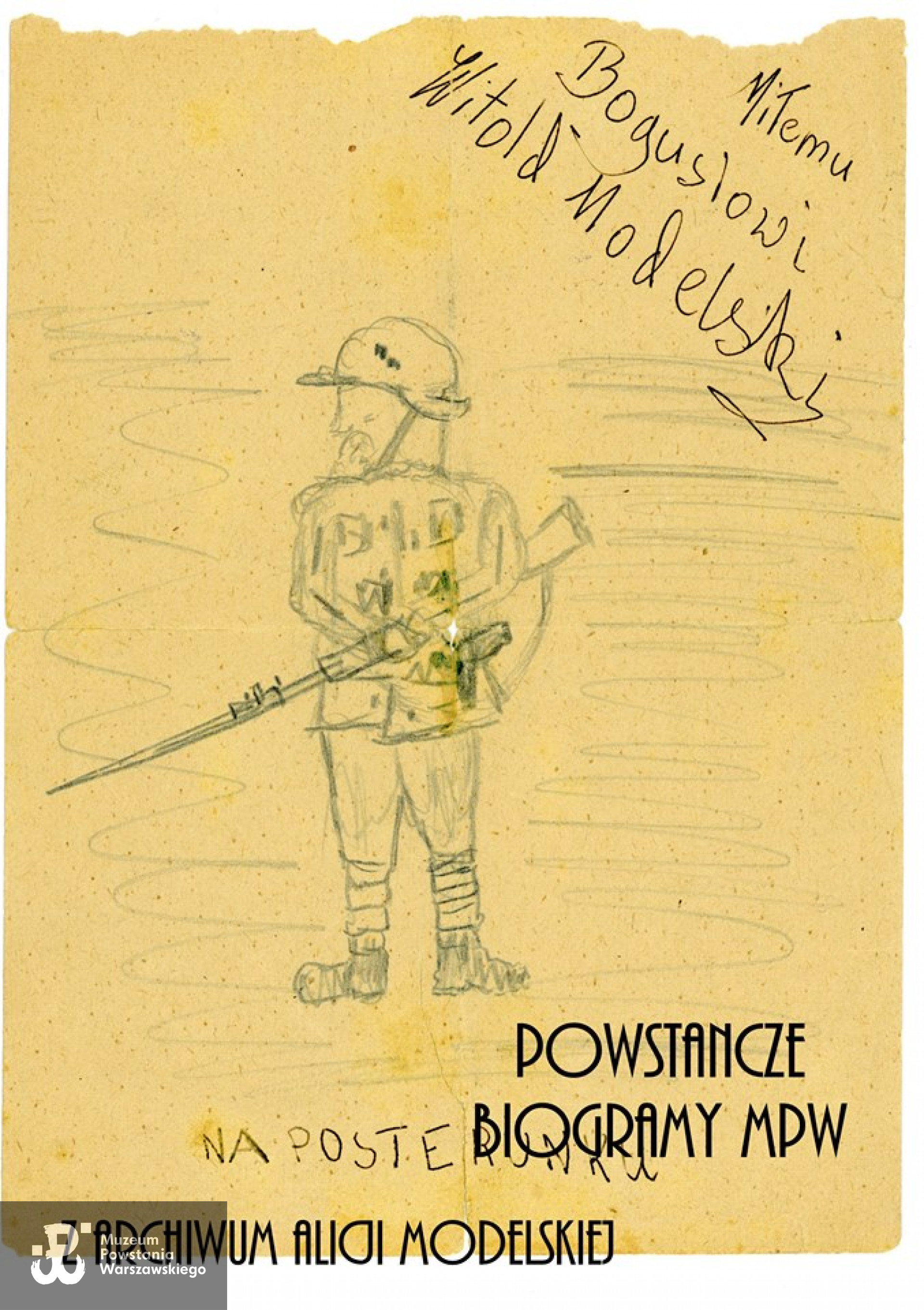 Rysunek żołnierza autorstwa Witolda. Z archiwum rodzinnego Alicji Modelskiej