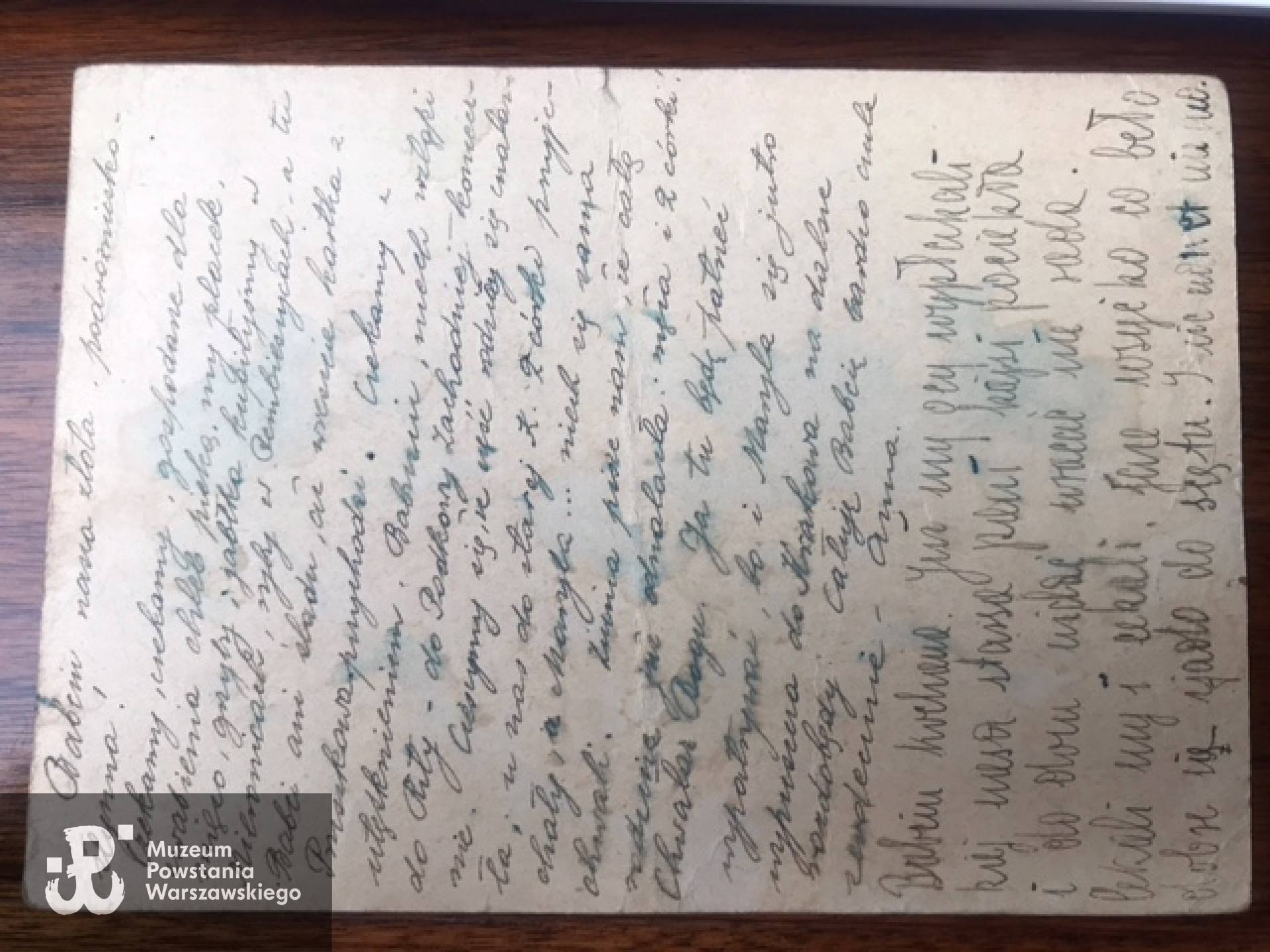 List do Haliny Bobowskiej wysłany do niej po Powstaniu Warszawskim. Fot. udpstępniła p. Magda Riedl