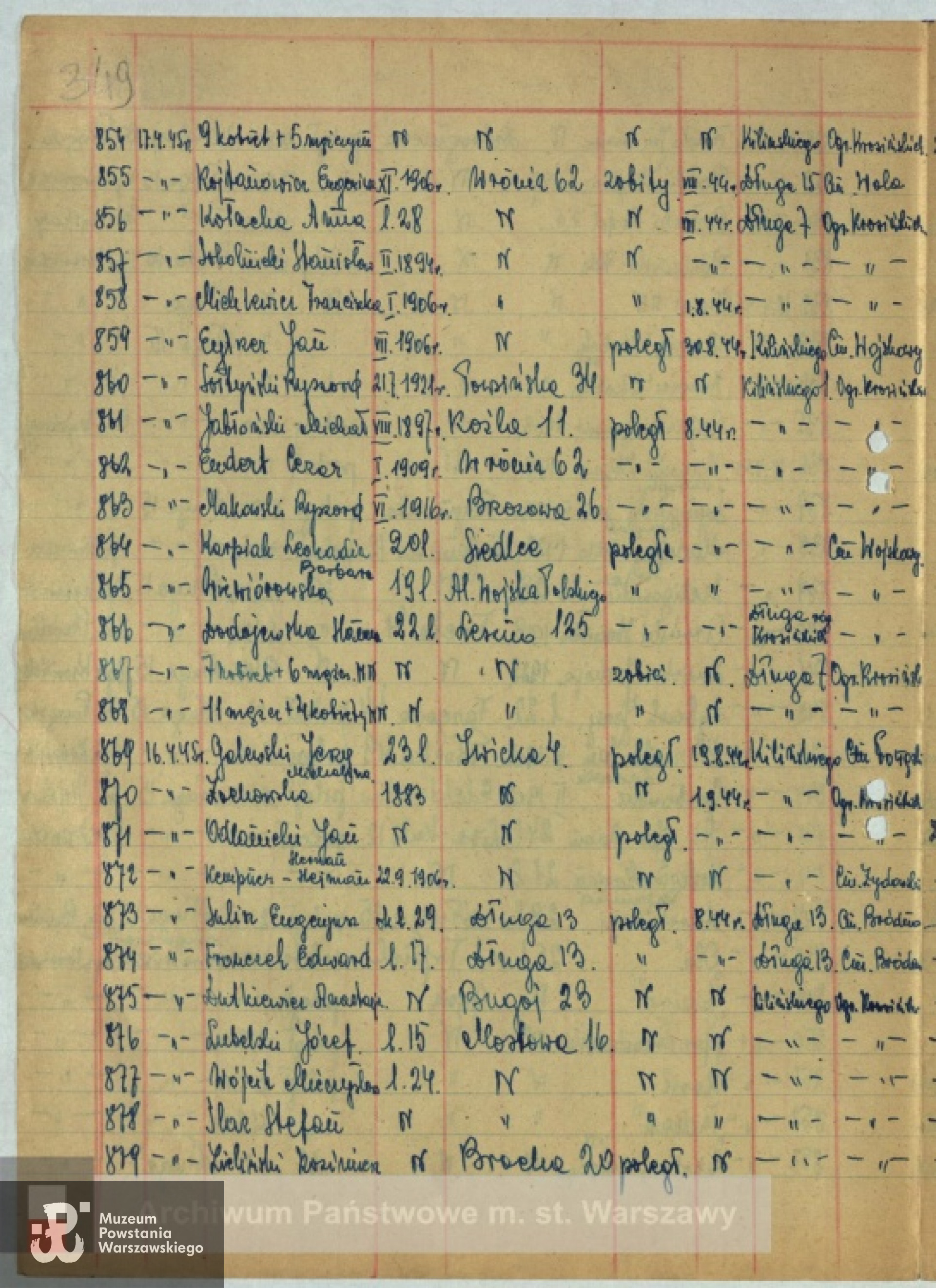 Ze zbiorów Archiwum Państwowego m. st. Warszawy