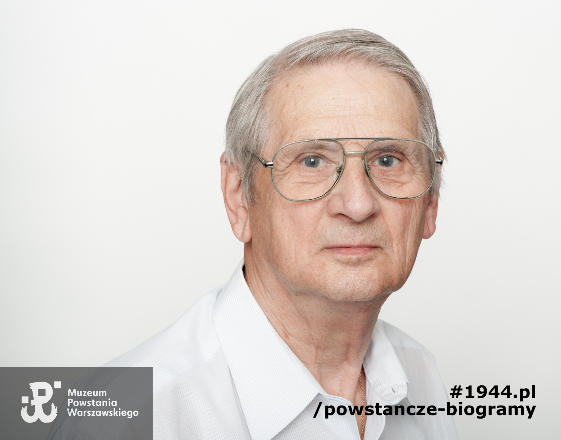 Jan Antoni Witkowski „Jaś”. Zdjęcie z serii portretów Powstańców Warszawskich wykonanych w ramach projektu "1944/70/2014" realizowanego przez grupę WWPHOTO dla uczczenia 70. rocznicy wybuchu Powstania Warszawskiego. Muzeum Powstania Warszawskiego, 22.07-04.08 2013.