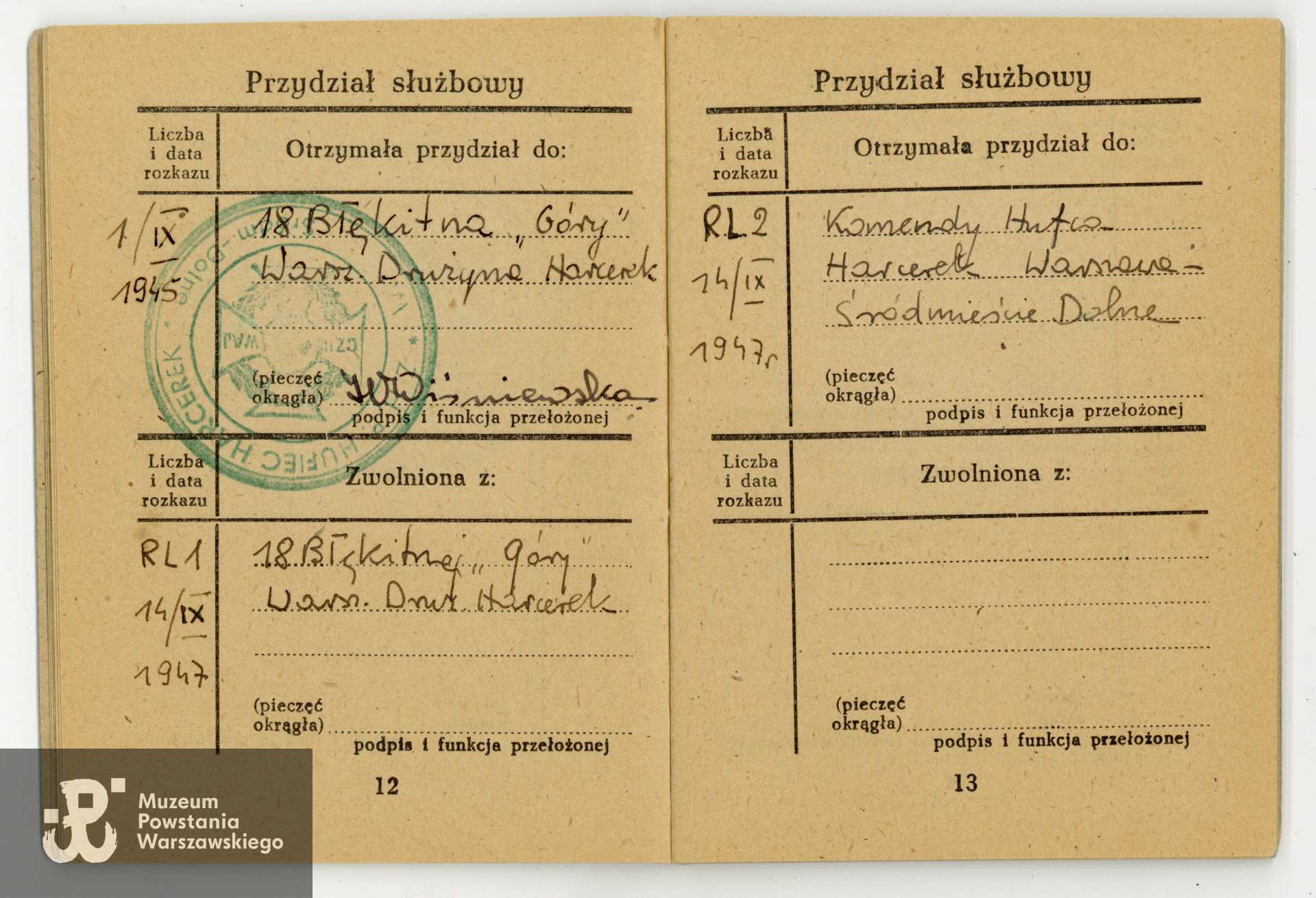 Dokument  ze zbiorów rodzinnych, skany wykonano w Muzeum Powstania Warszawskiego, 2019