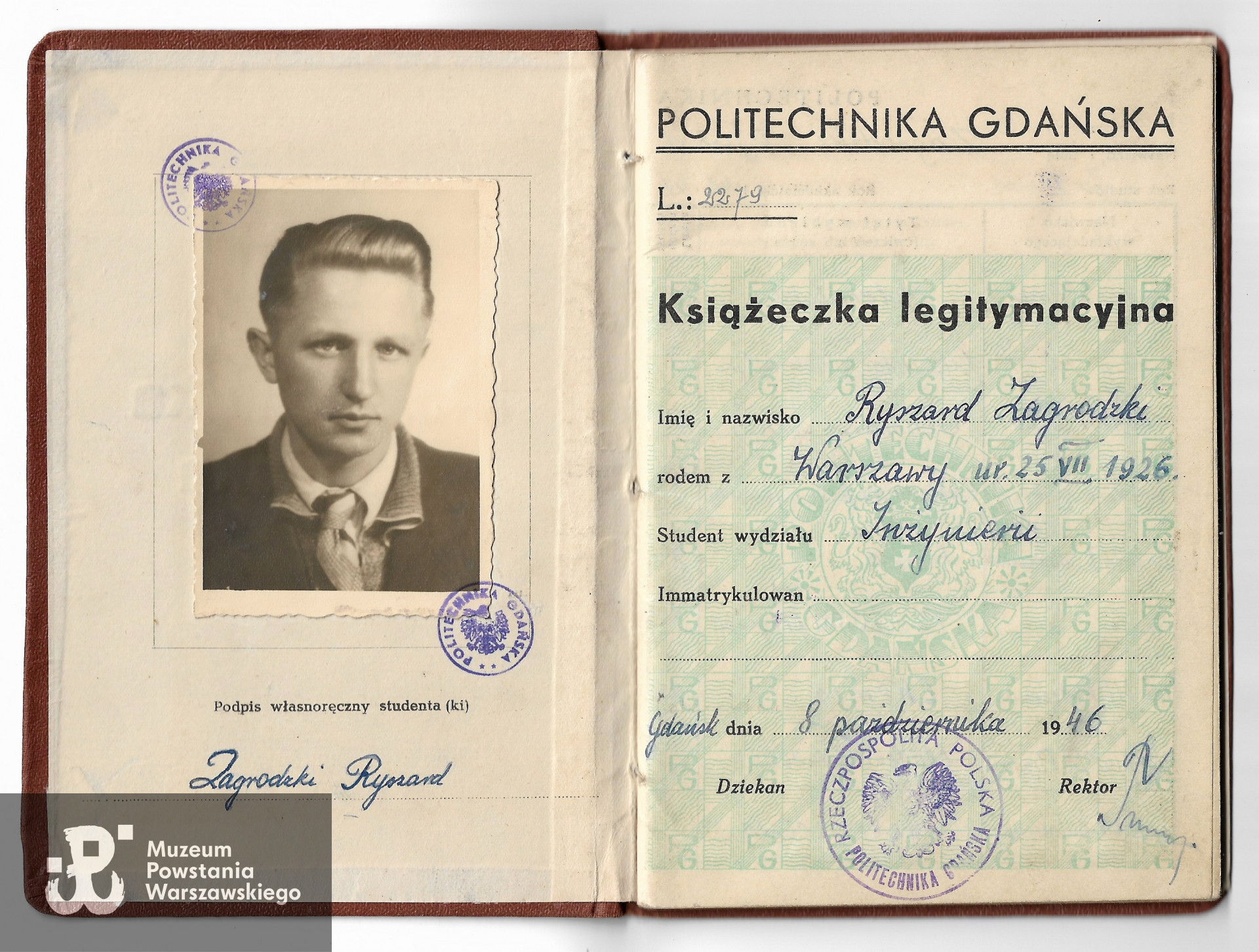 Dokument z archiwum rodzinnego p. Ryszarda Zagrodzkiego „Miecz”, skan udostępniony przez Centrum Wolontariatu Muzeum Powstania Warszawskiego, marzec 2024