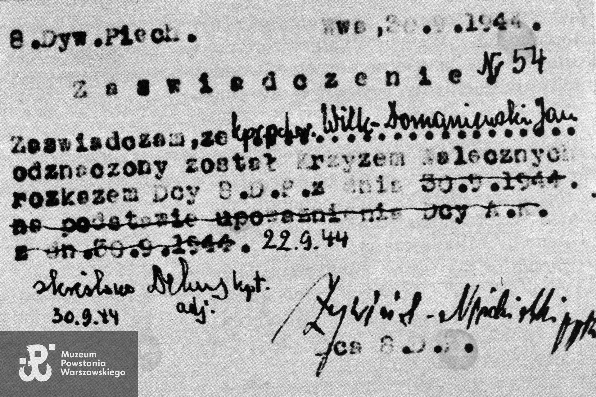 Fot. ze zbiorów Muzeum Powstania Warszawskiego - materiały Jana Rockiego