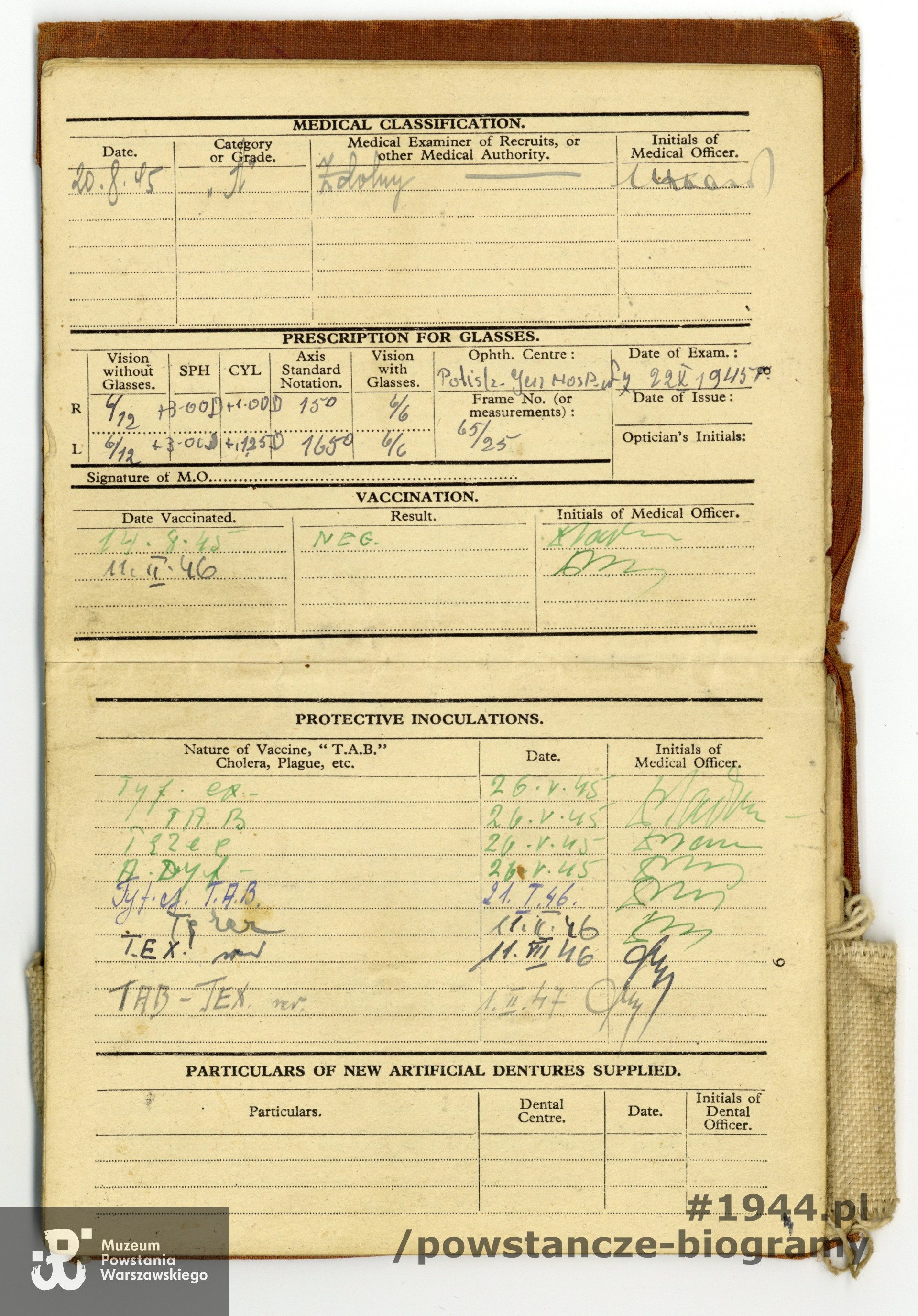 Soldier's Service and Pay Book (książeczka żołnierska i książeczka żołdu). Z archiwum rodzinnego, udostępnił p. Piotr Gosk