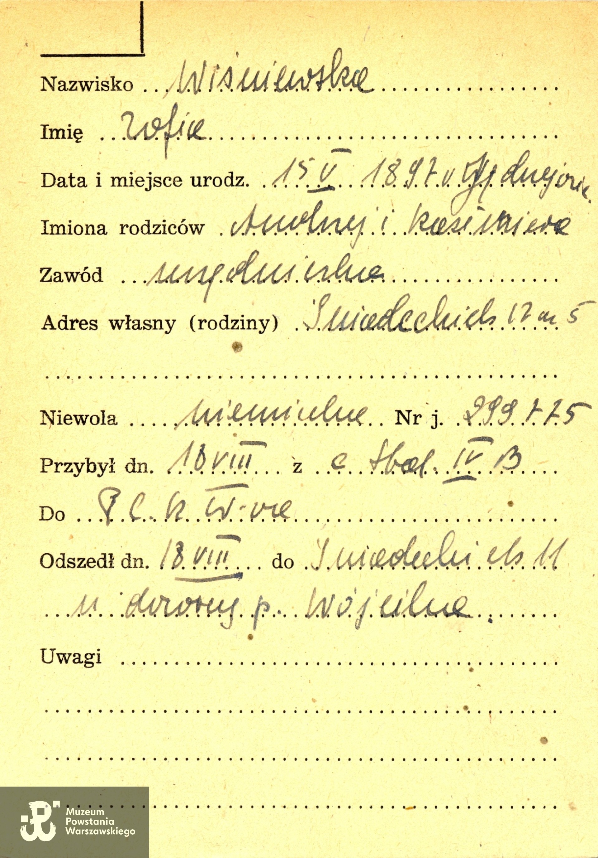 Polski Czerwony Krzyż - kartoteka