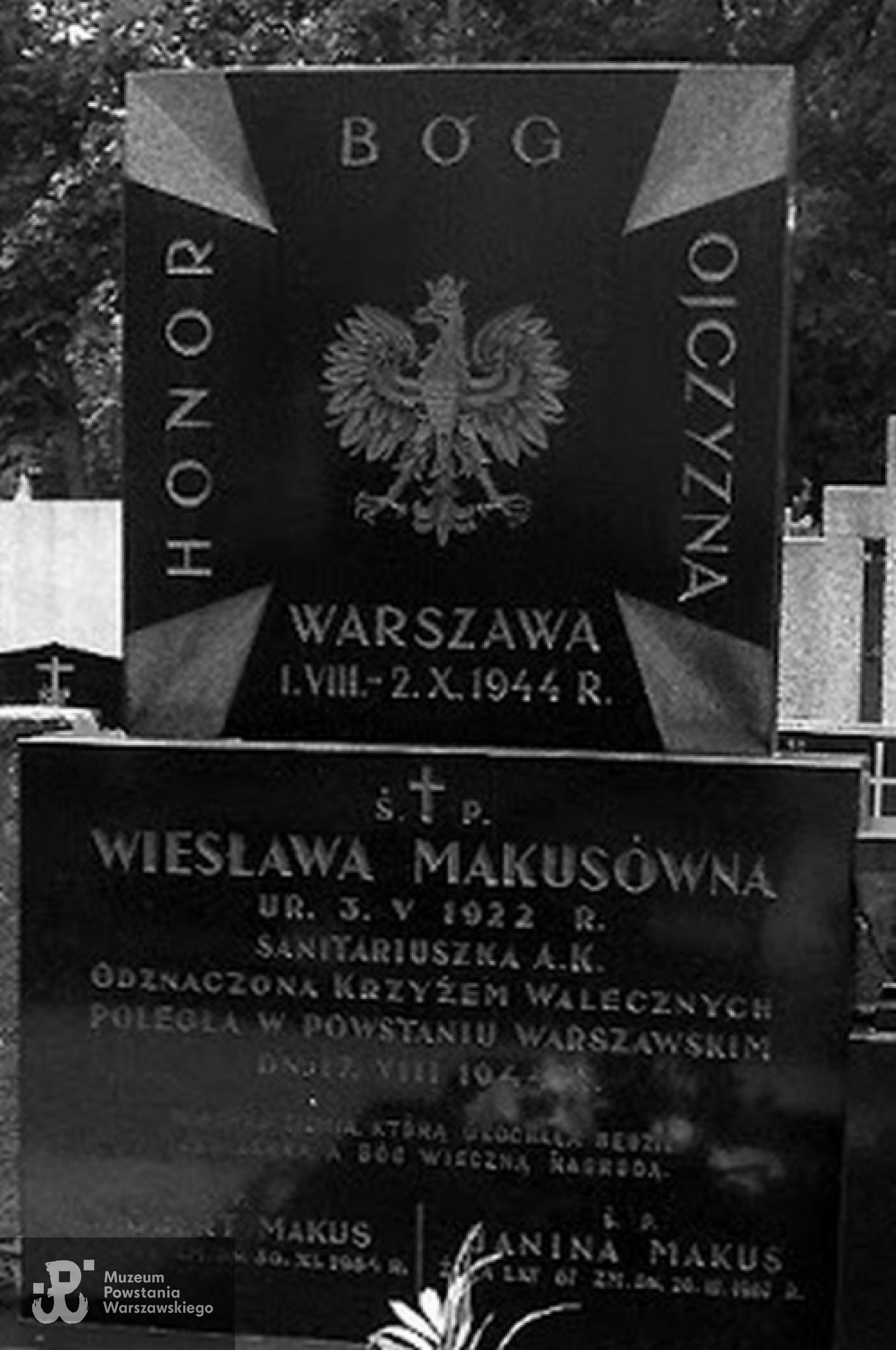 Mogiła Wiesławy Makusówny na Cmentarzu Bródnowskim w Warszawie.