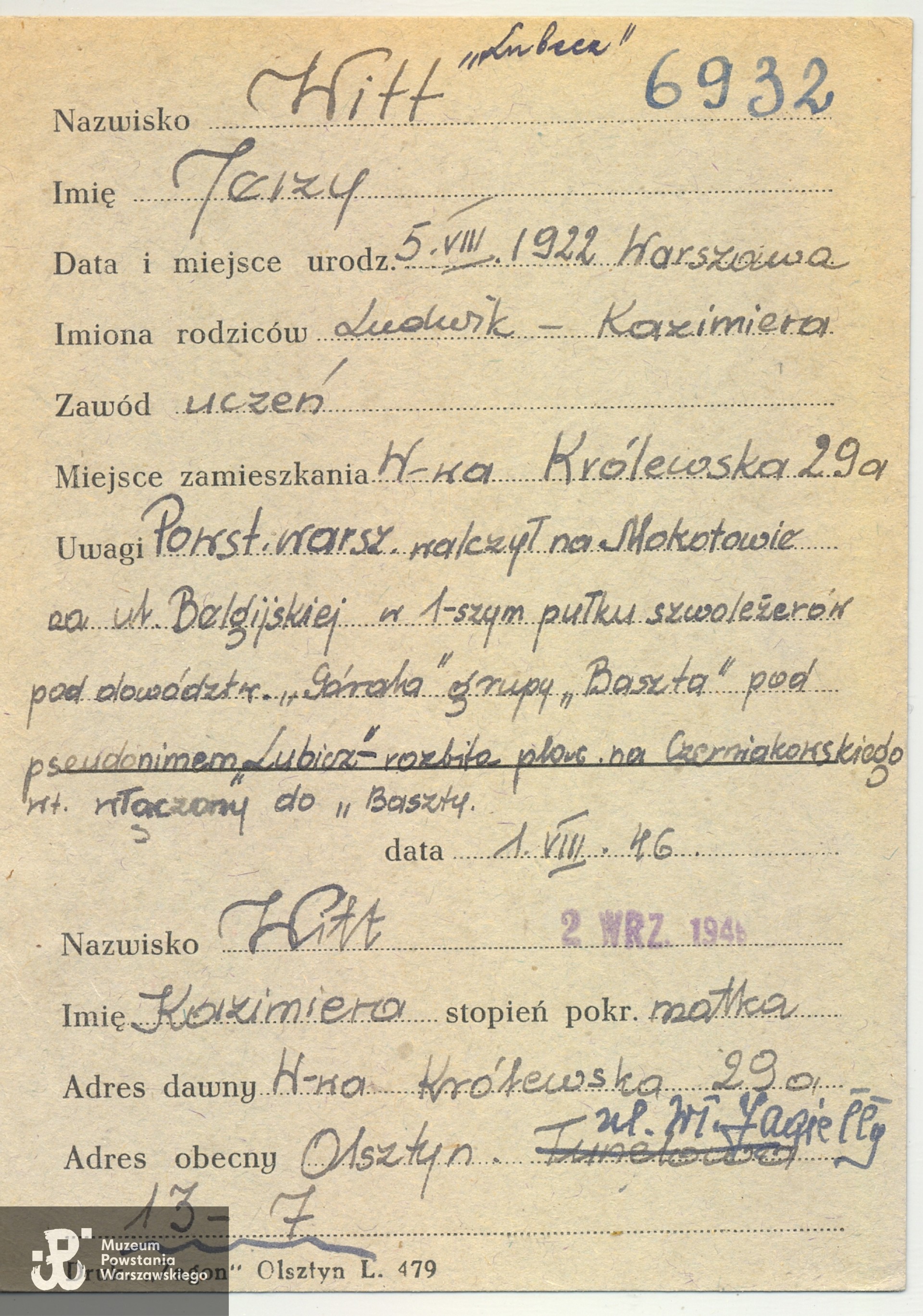 Polski Czerwony Krzyż - kartoteka
