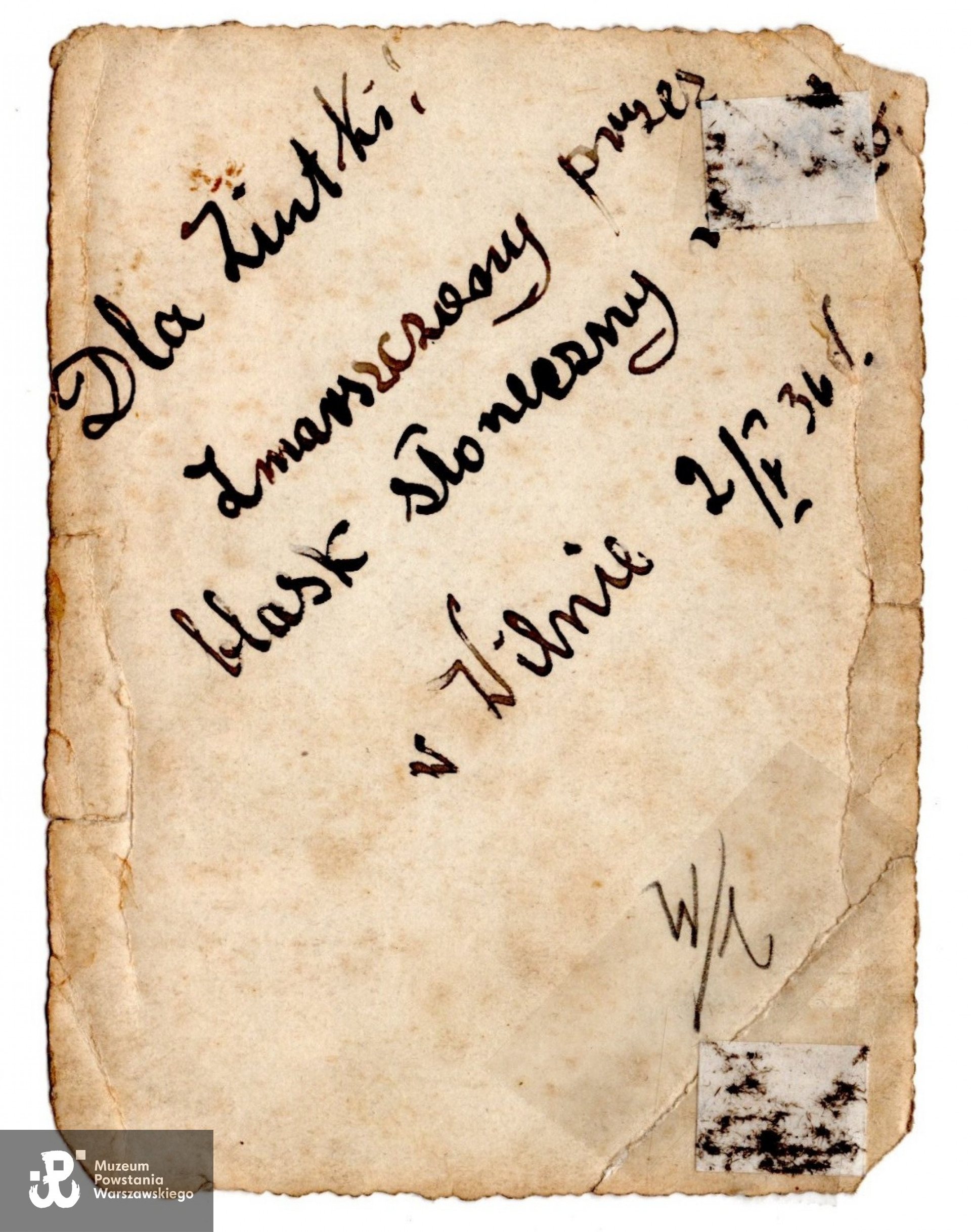 Rewers z dedykacją. Fot. ze zbiorów rodzinnych p. Danuty Szydłowskiej