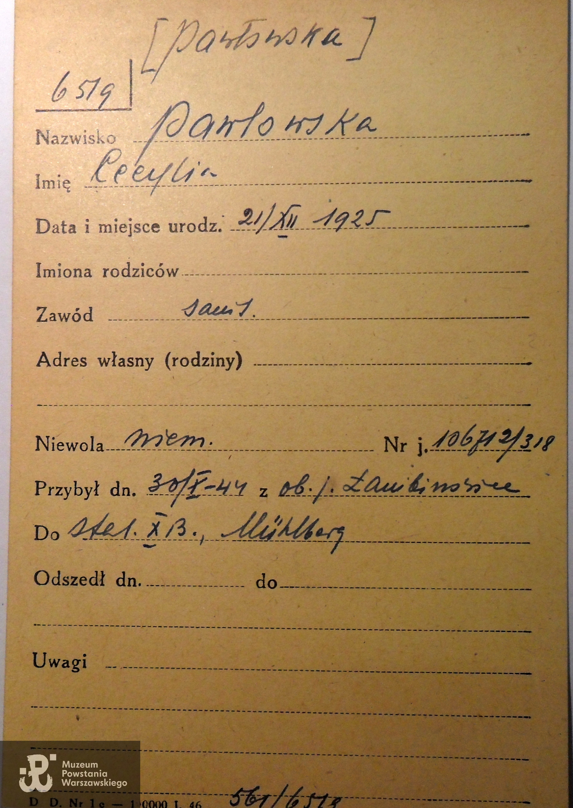 Polski Czerwony Krzyż - kartoteka