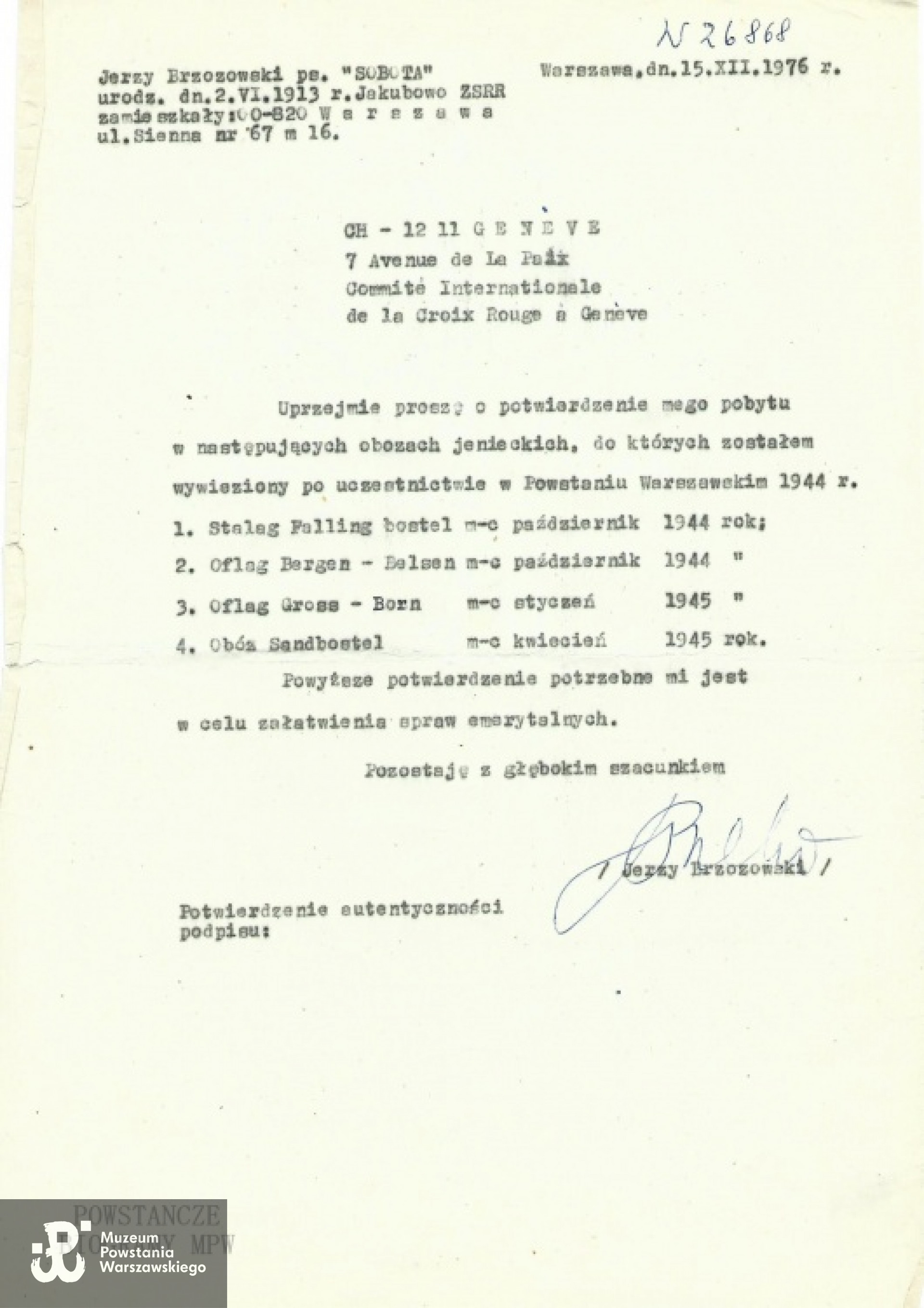 Z archiwum rodzinnego Tomasza  Brzozowskiego.