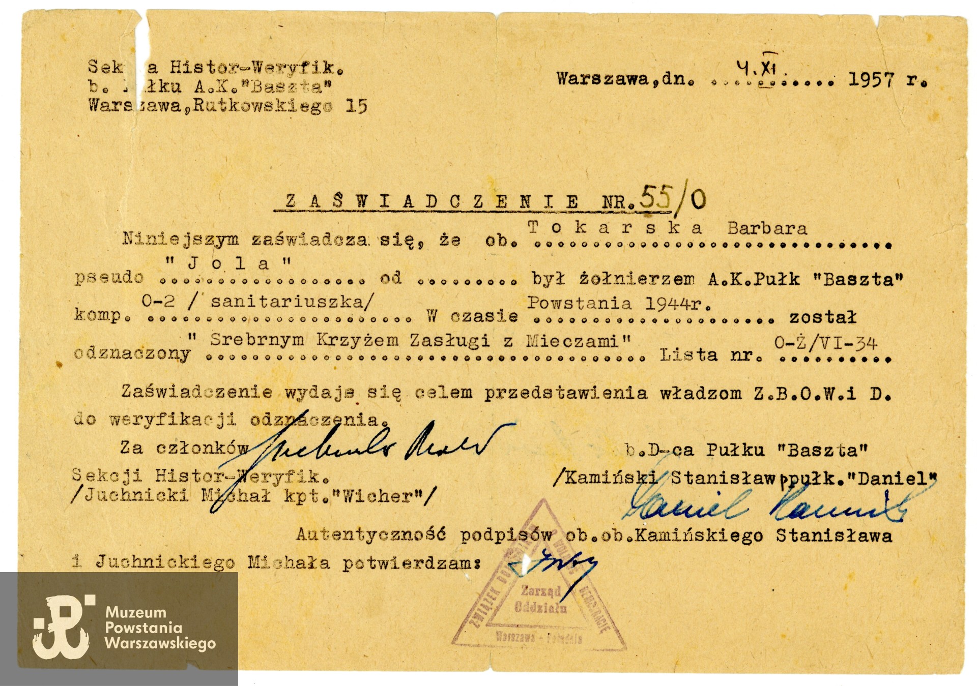 Ze zbiorów p. Barbary Tokarskiej z domu Tyszkiewicz. Skan wykonano w Muzeum Powstania Warszawskiego 