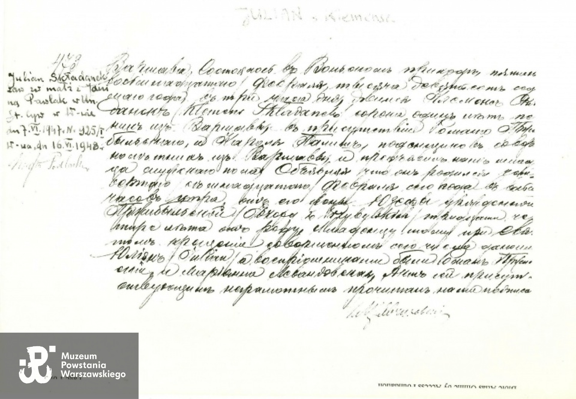 Archiwum rodzinne Andrzeja Składanka.