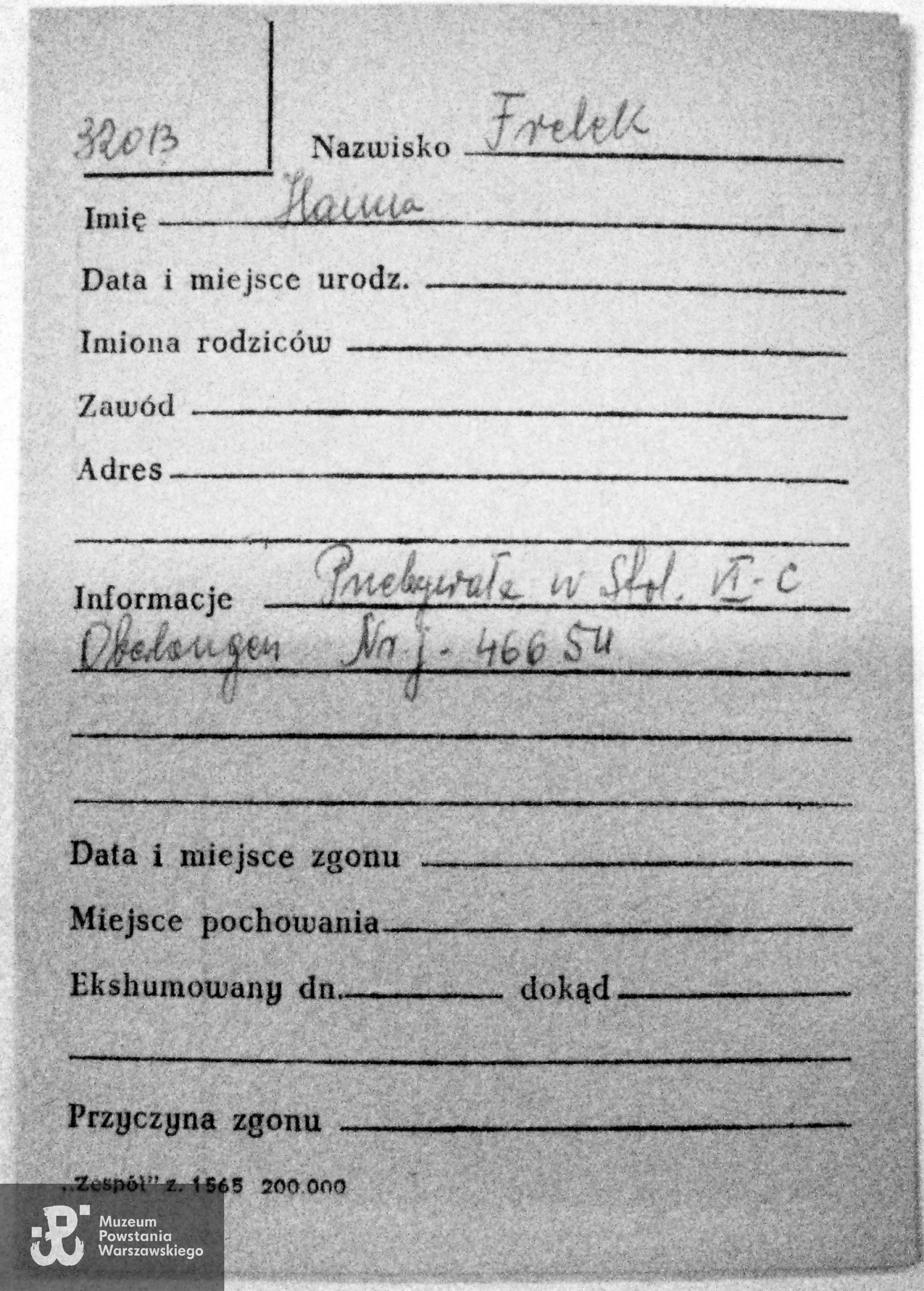 Polski Czerwony Krzyż - kartoteka