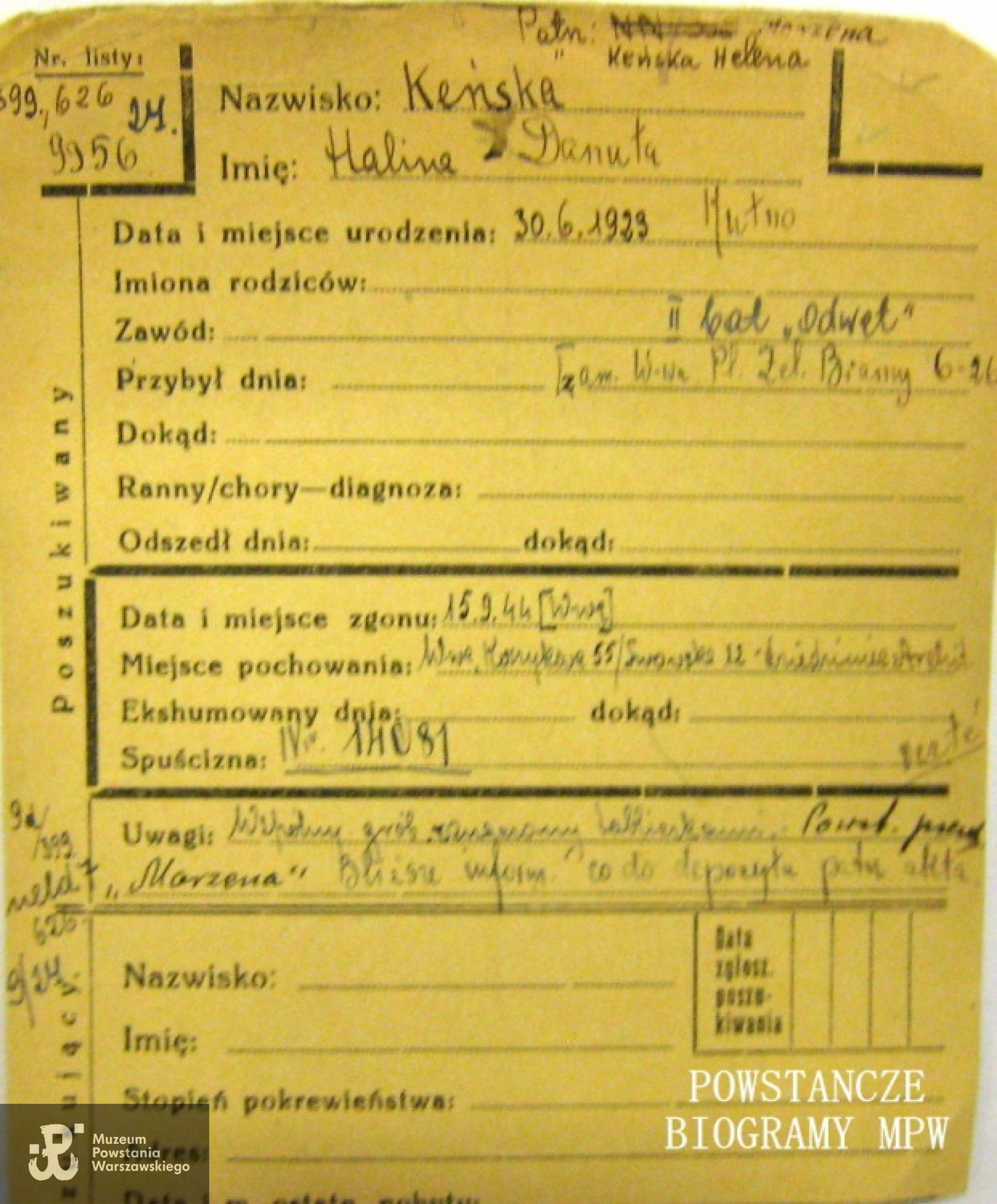 Polski Czerwony Krzyż - kartoteka.