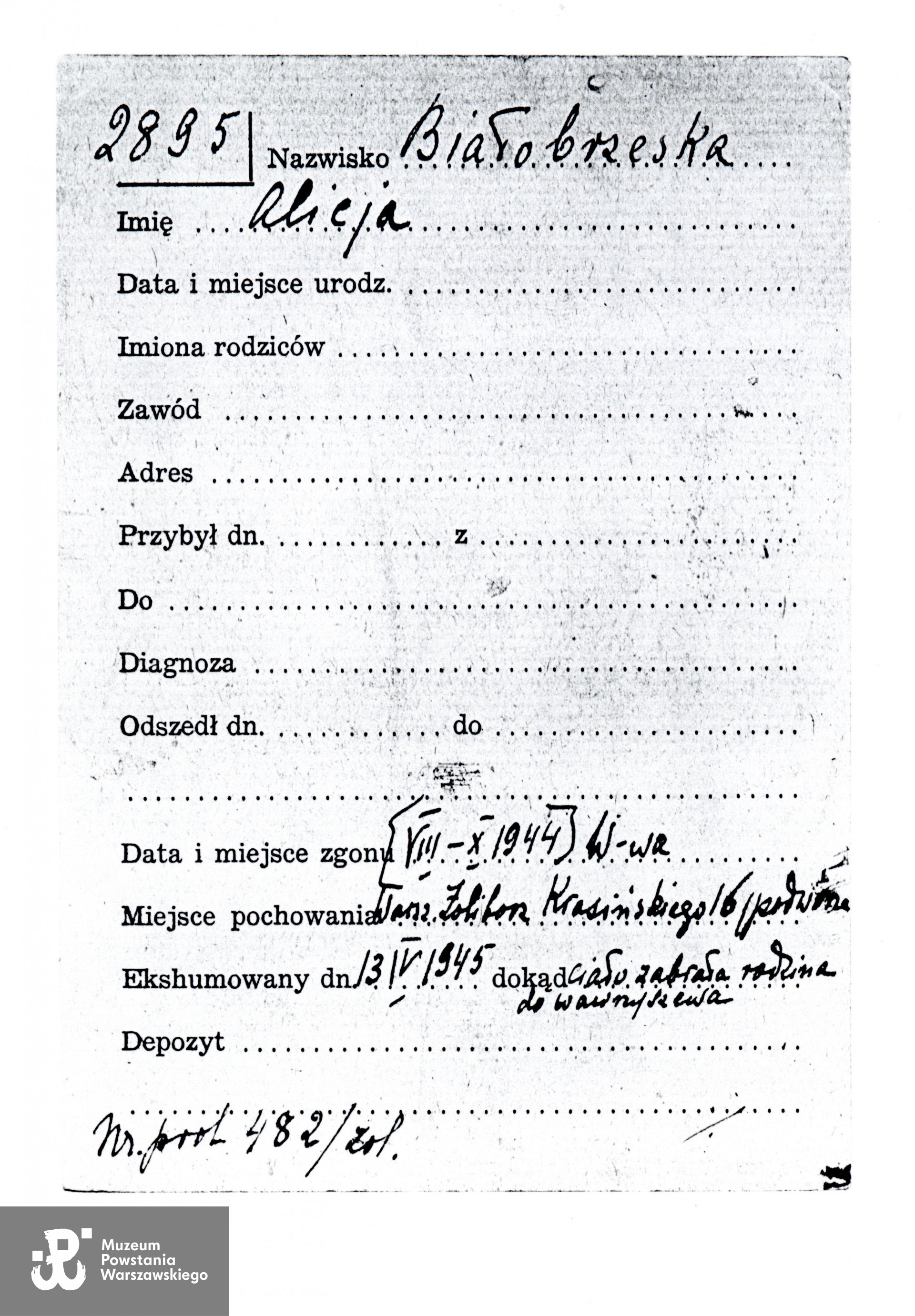 Polski Czerwony Krzyż - kartoteka