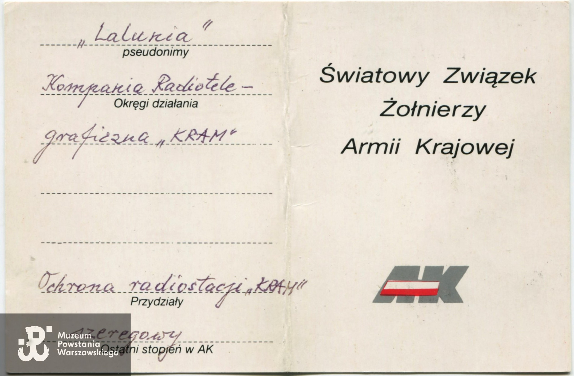 Fot. materiały do Słownika Uczestników PW - Pokój Kombatanta