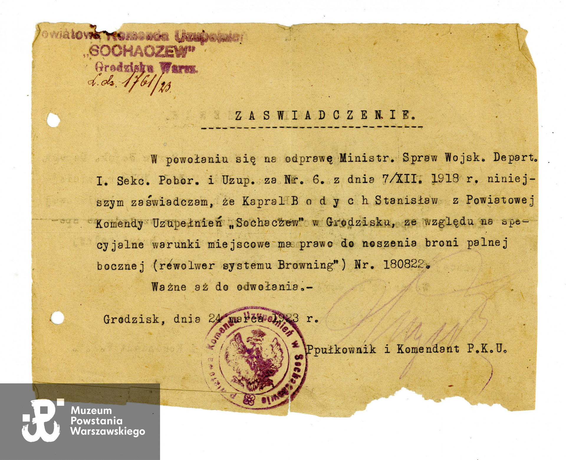 Ze zbiorów rodzinnych, udostępnił p. Tomasz Bodych, wnuk Powstańca