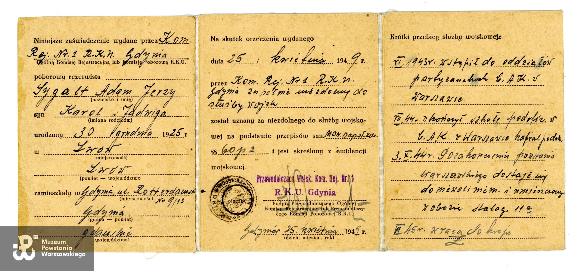 Ze zbiorów Muzeum Powstania Warszawskiego, sygn. P/9897, dar p. Ewy Sygalt-Synowieckiej i p. Mariusza Synowieckiego