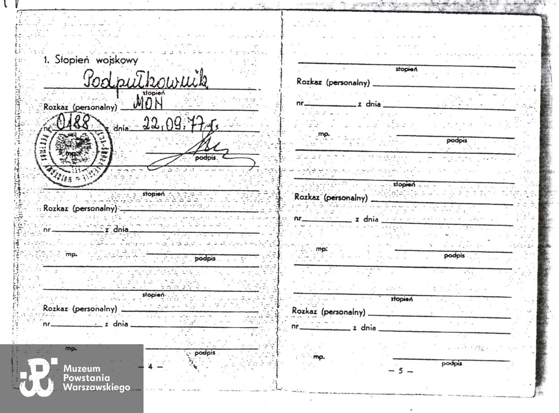 Muzeum Powstania Warszawskiego, Teczki personalne uczestników Powstania Warszawskiego, kopie dokumentów udostępnił p. Bogdan Bartnikowski