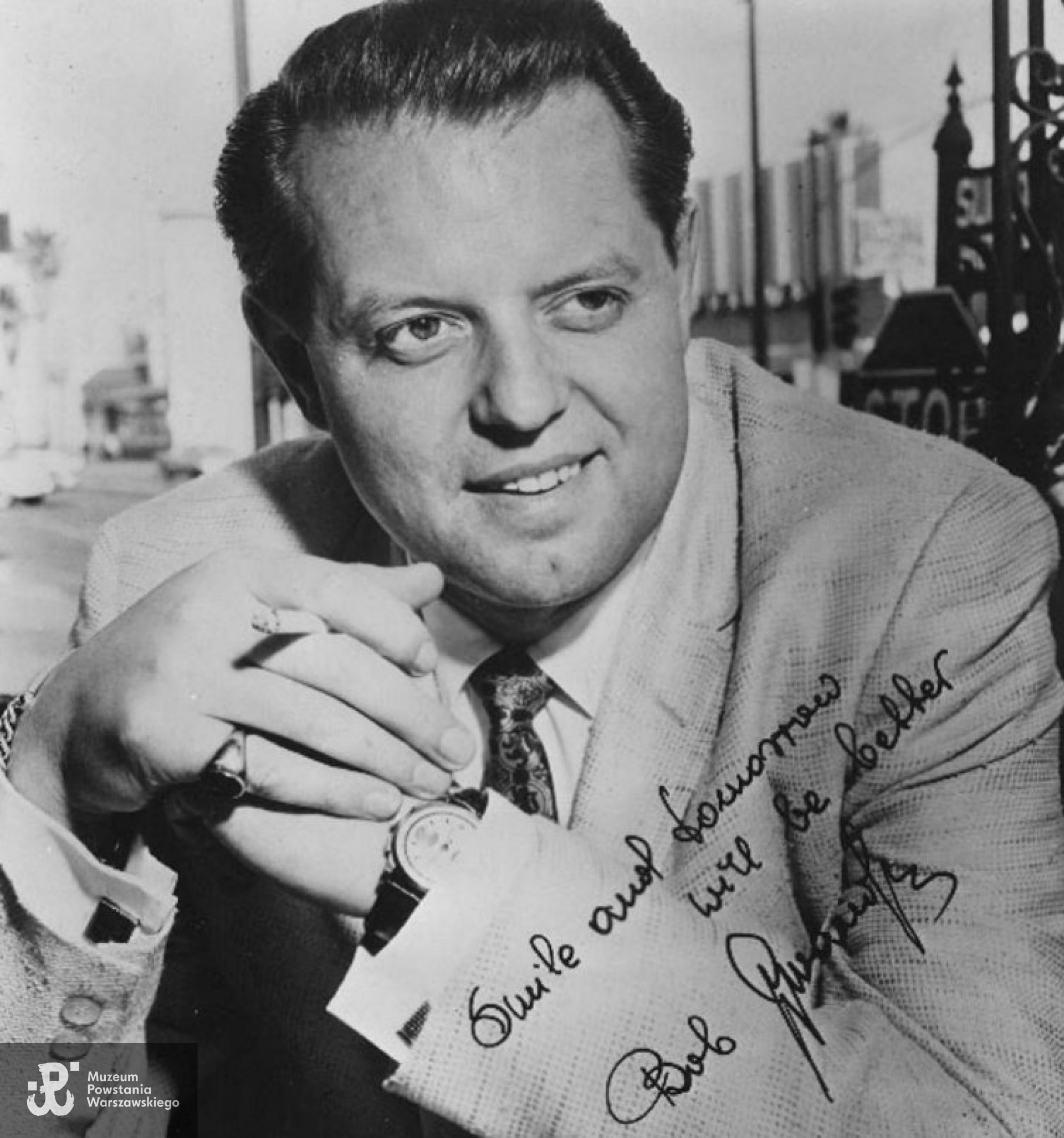 Bronisław Lewandowski "Zbyszek" - po wojnie znany jako Robert Z. „Bob” Lewandowski. Fotografia powojenna. Źródło: domena publiczna 