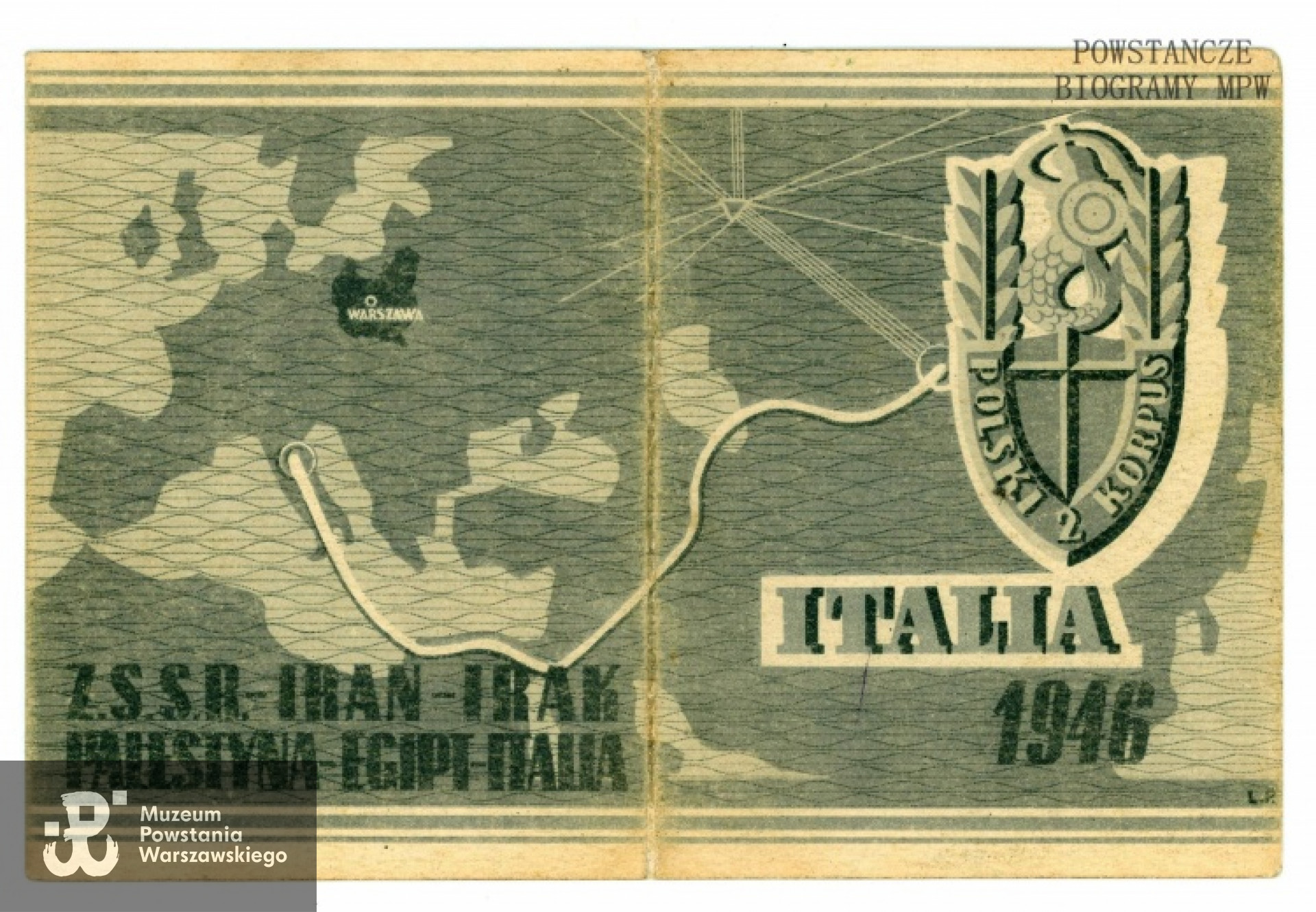 Legitymacja Odznaki Pamiątkowej 2 Korpusu. Fot. archiwum rodzinne