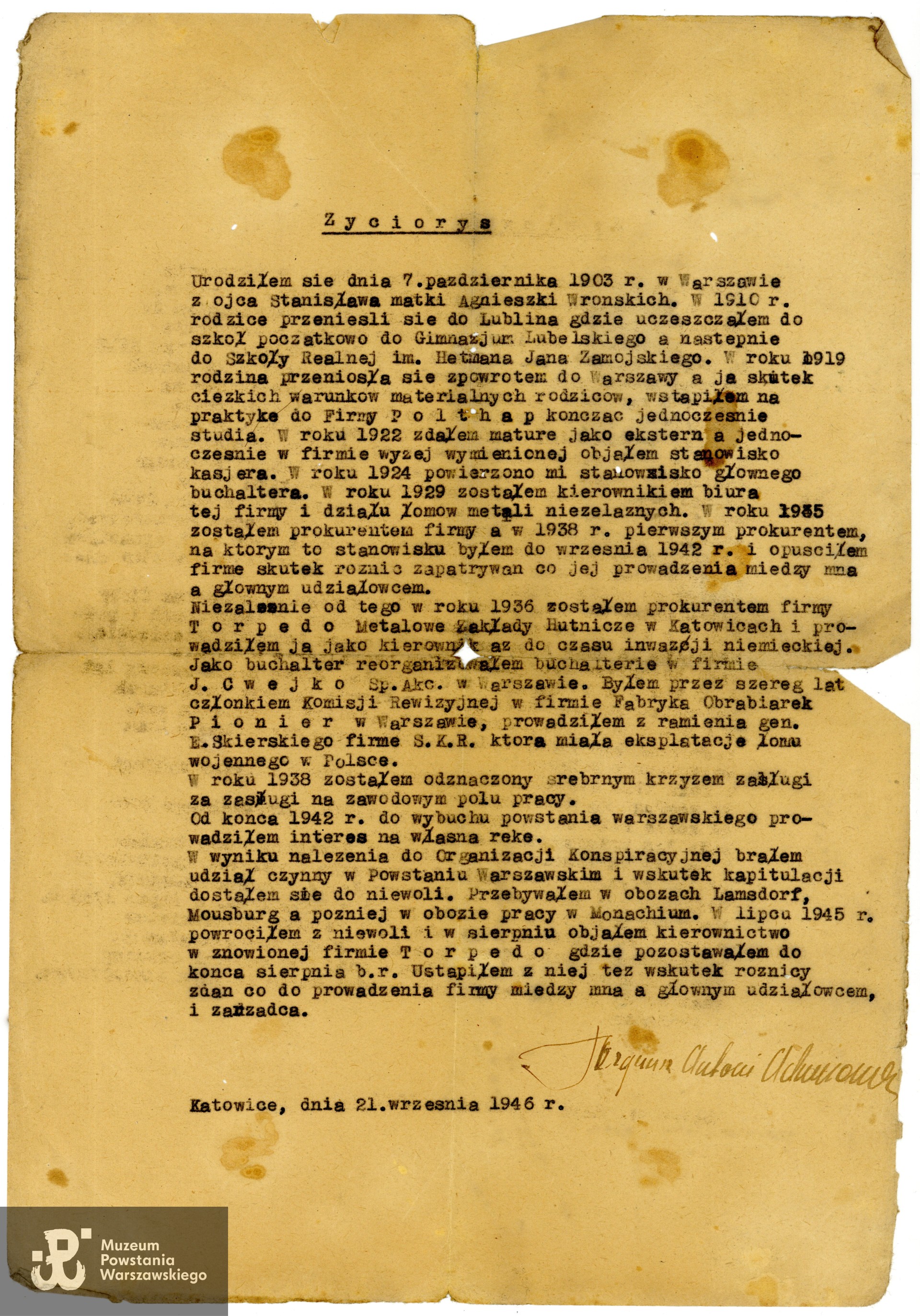 Z archiwum rodzinnego p. Hanny Łazowskiej, wnuczki Powstańca. Skany wykonano w Muzeum Powstania Warszawskiego, 07/2024