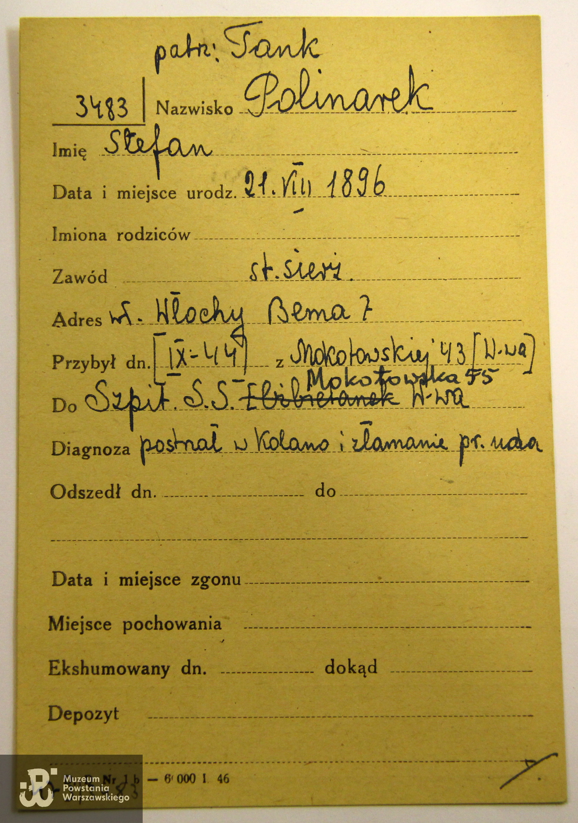 Polski Czerwony Krzyż - kartoteka