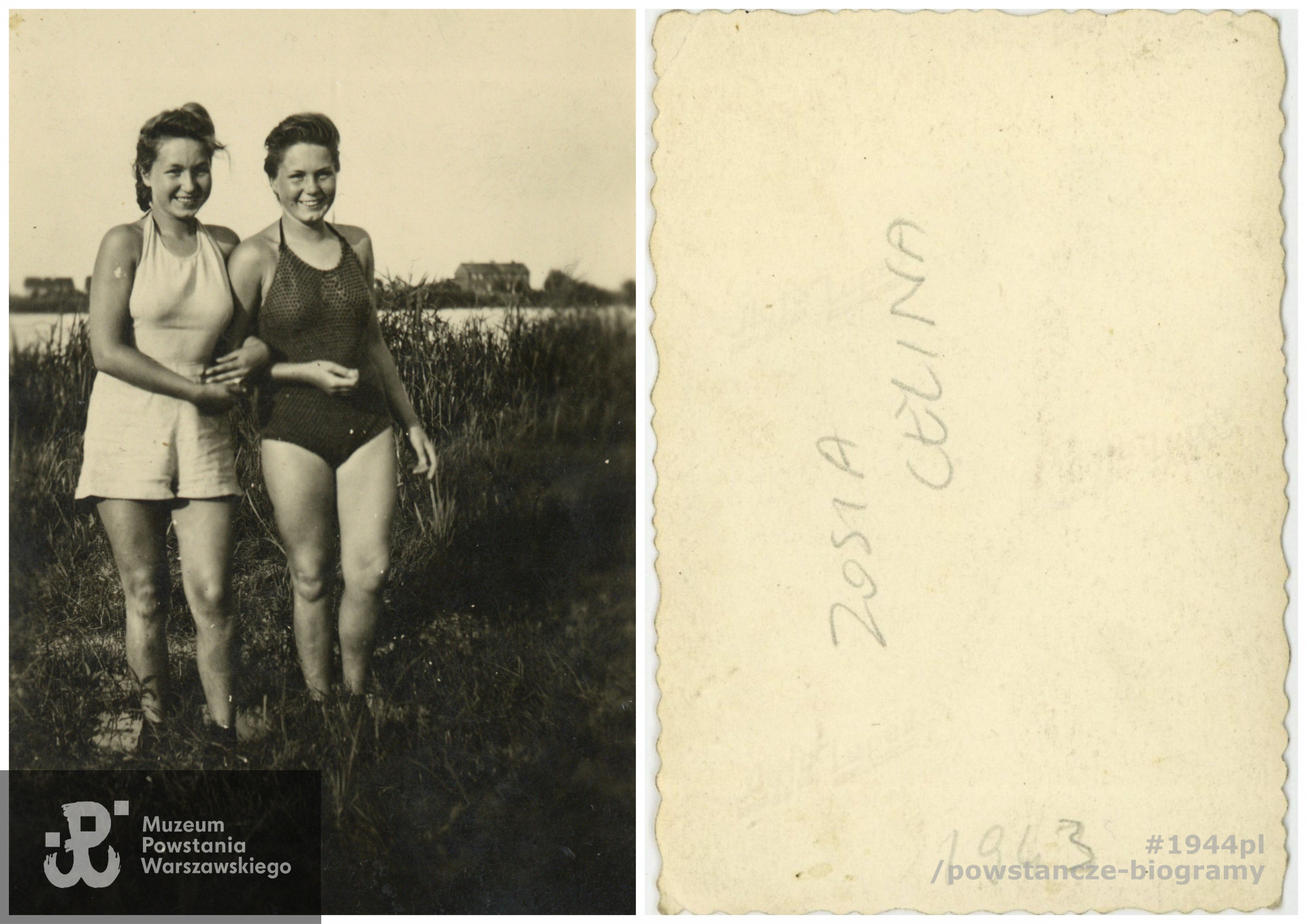 Siostry Zosia i Celina Pastuszko,1943 rok. Fot. z archiwum rodzinnego   p. Zofii Kruszewskiej z domu Pastuszko