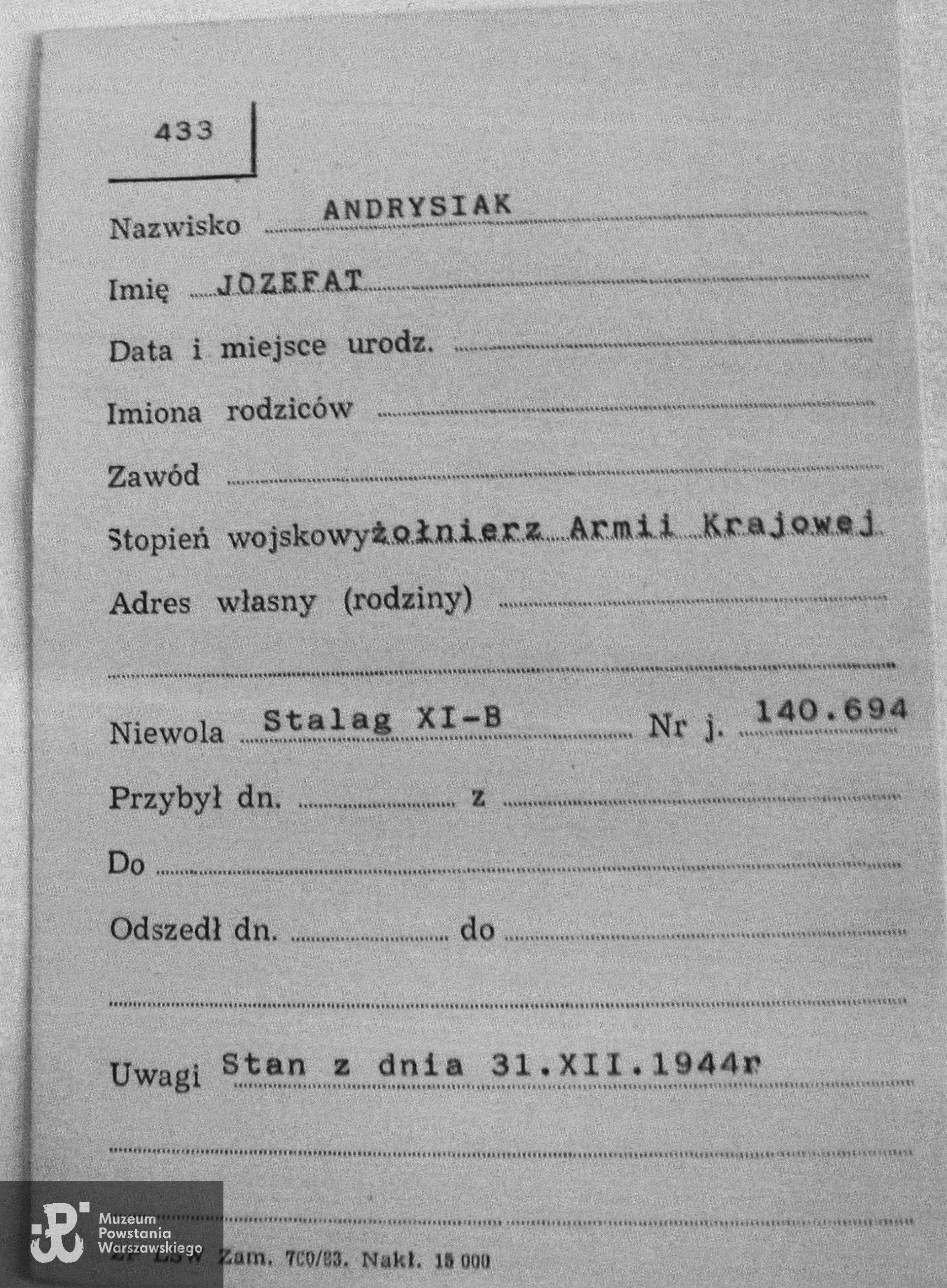 Polski Czerwony Krzyż - kartoteka