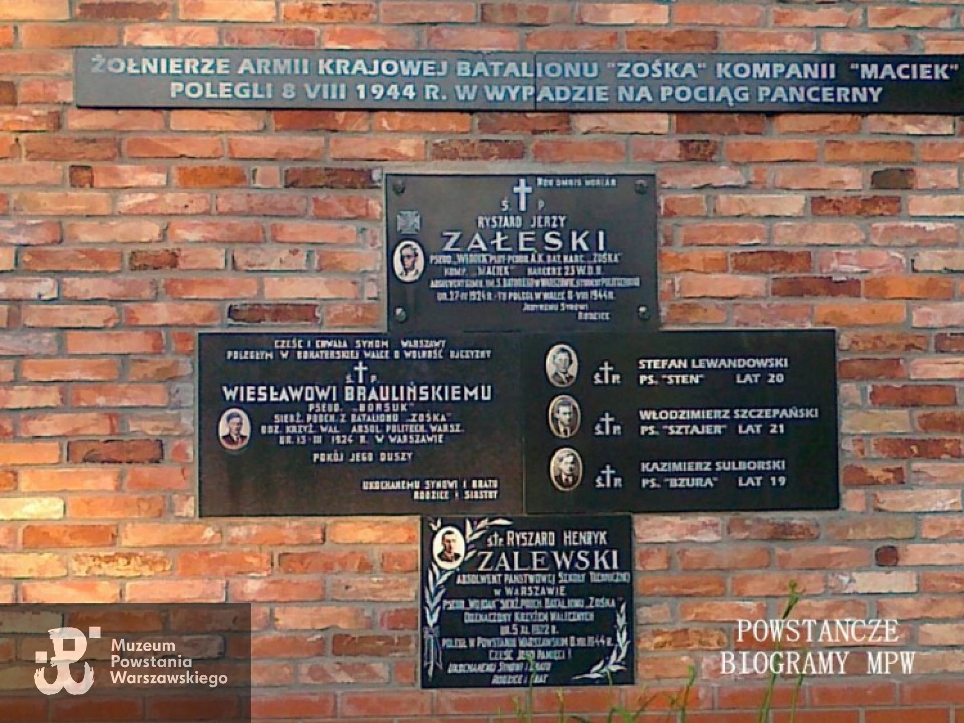 Tablice pamiątkowe na ścianie Cmentarza Powązkowskiego przy ul. Jana Ostroroga, róg Tatarskiej. Fot. udostępnił Tomasz Krzeszowski