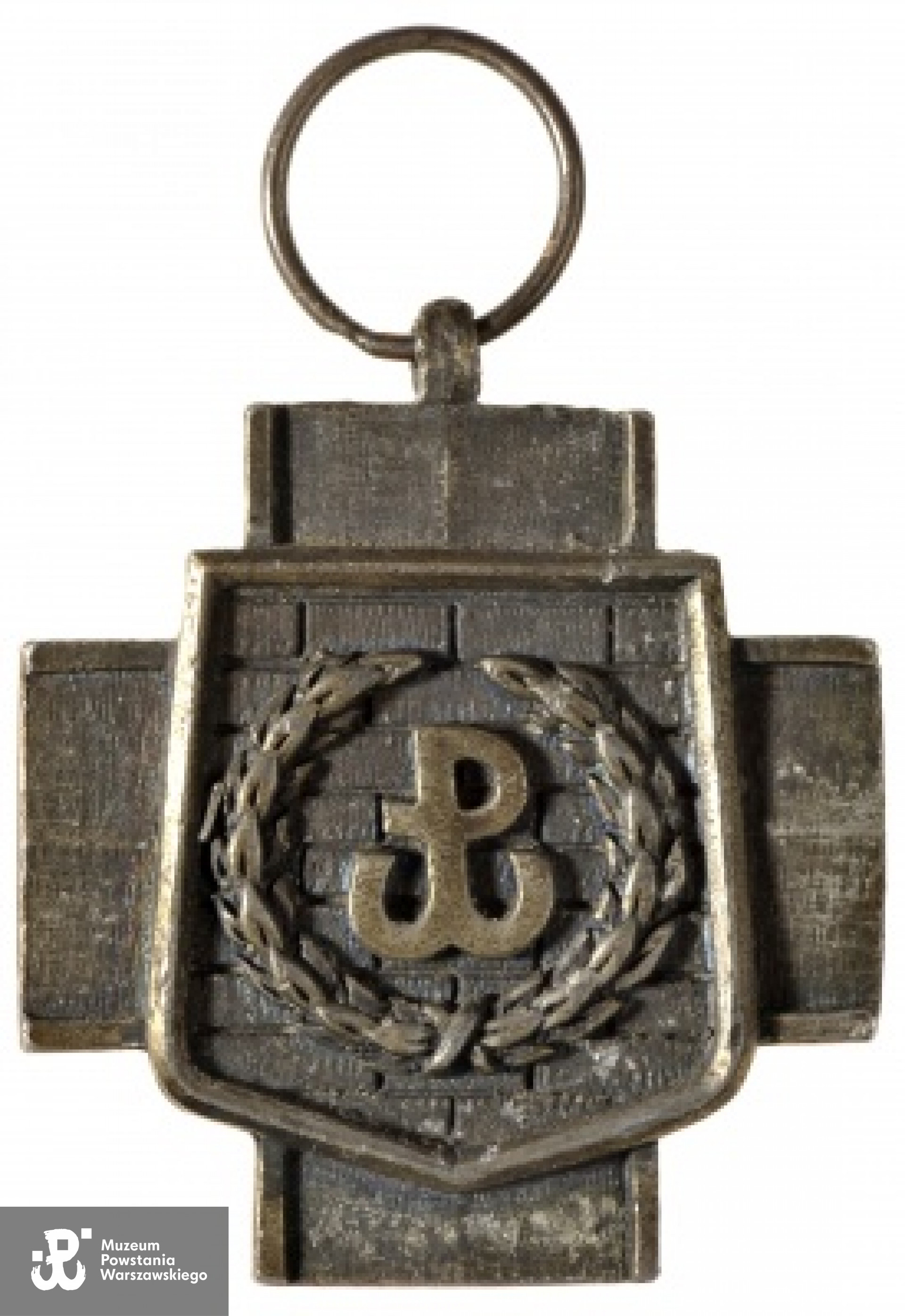 Krzyż Armii Krajowej nadany pośmiertnie mjr. Bolesławowi Kontrymowi ps. "Żmudzin". Bez wstążki, z metalową obręczą na wstążkę - awers