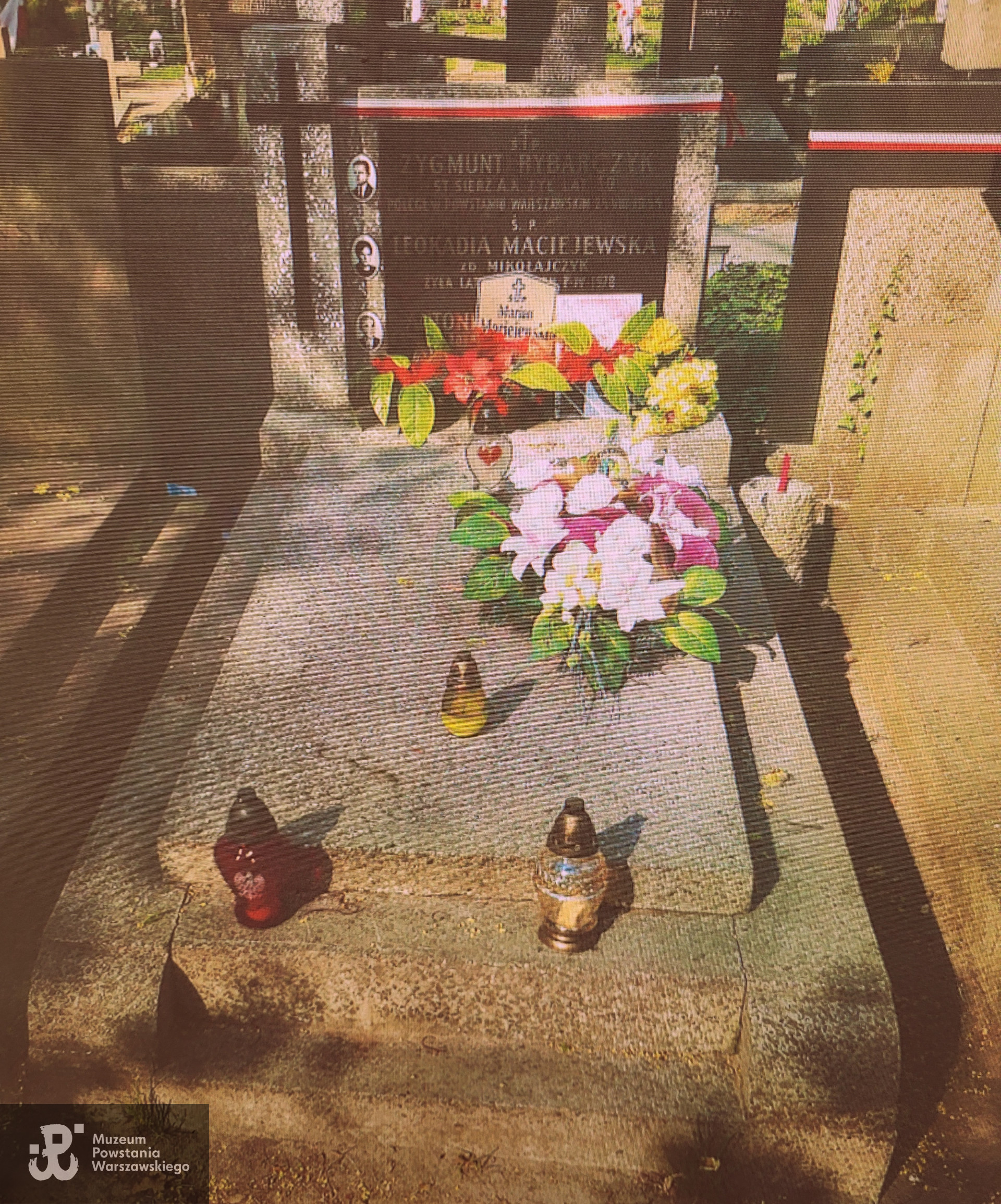 Mogiła Zygmunta Rybarczyka na Powązkach Wojskowych, do której w kolejnych latach dochowano innych członków rodziny - stan przed renowacją, 2019 rok.