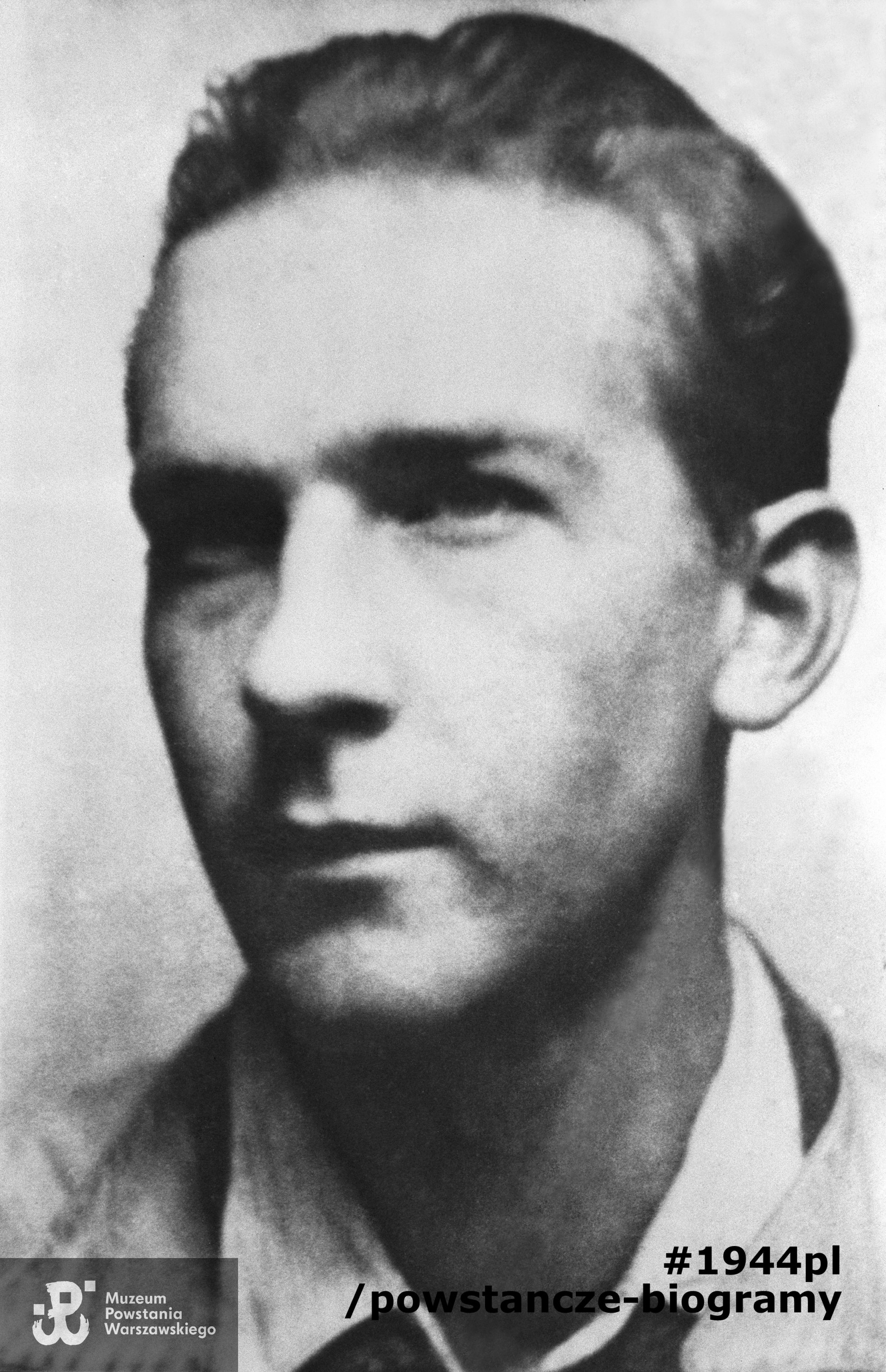 Wiesław Krajewski ps. "Sem", "Miki" (1923-1944).  Fotografia z okresu okupacji niemieckiej ze zbiorów Muzeum Powstania Warszawskiego, sygn. MPW-IS/1815 (P/9209/19), dar Eugeniusza Gołębiewskiego