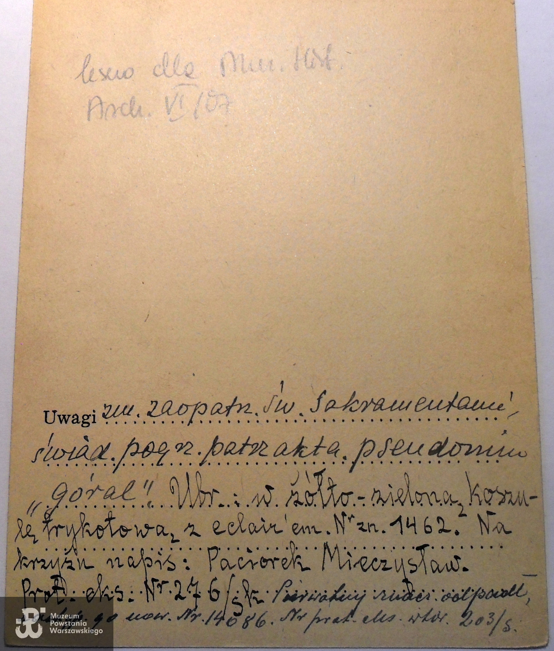 Polski Czerwony Krzyż - kartoteka