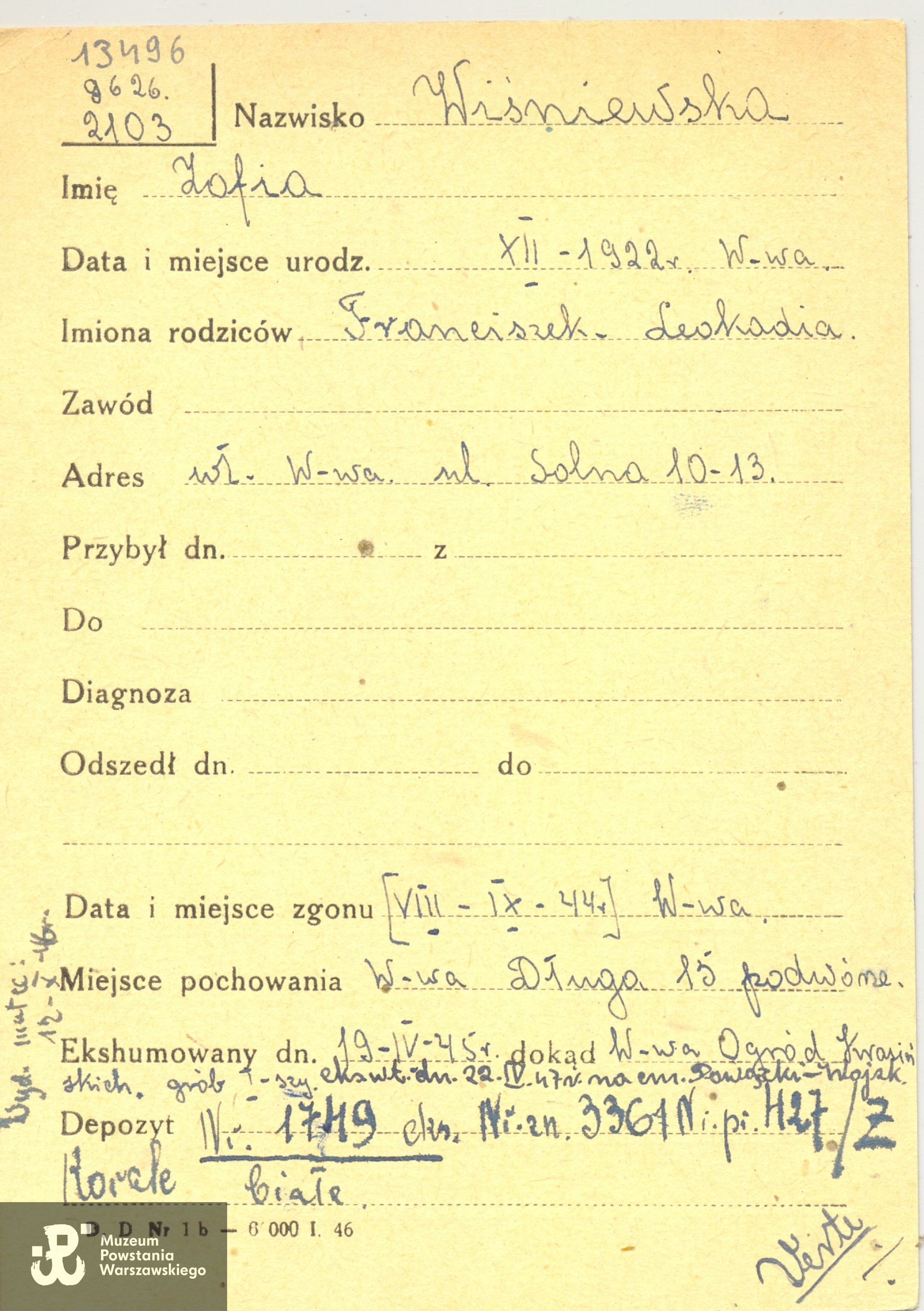 Polski Czerwony Krzyż - kartoteka