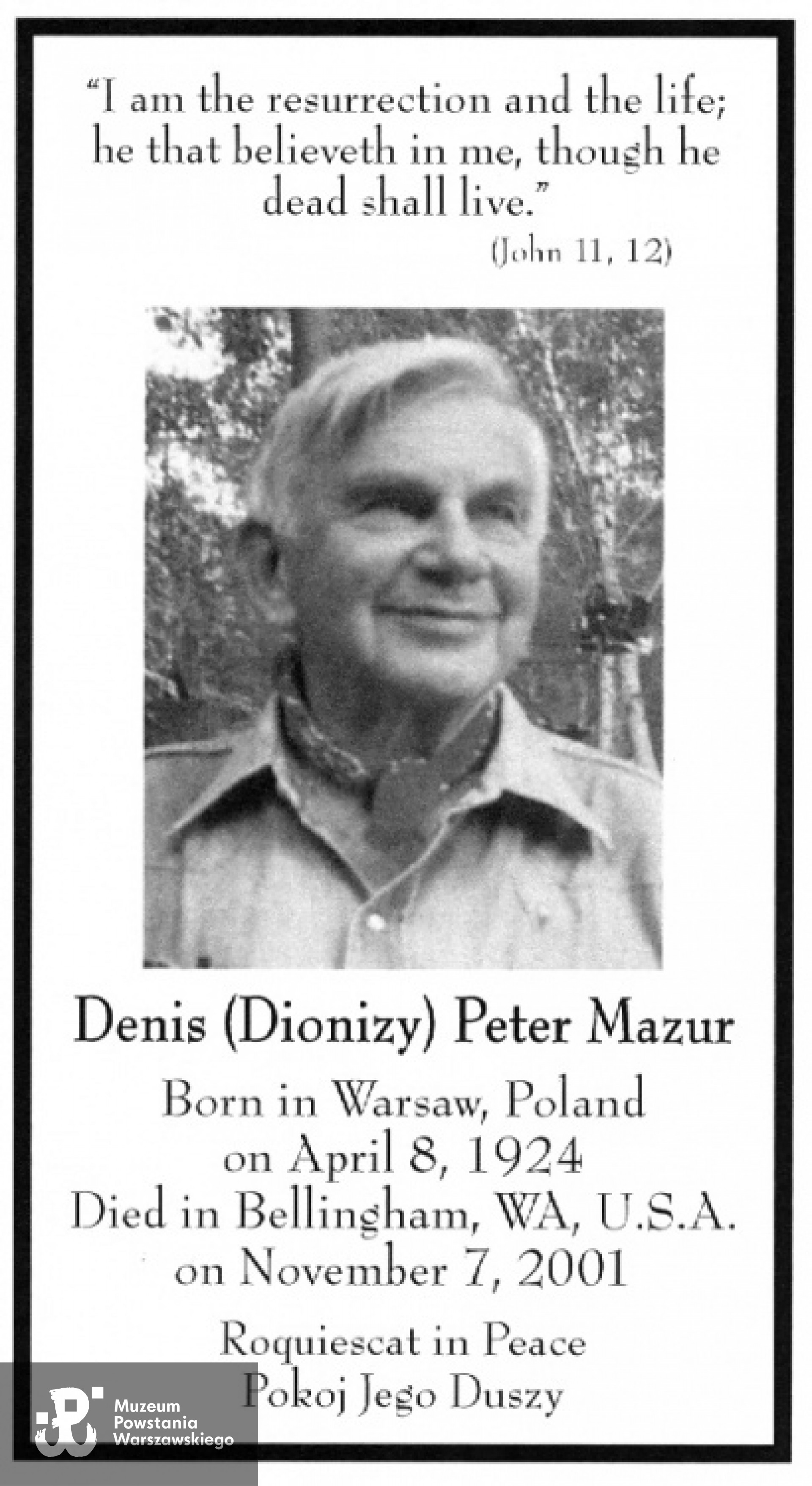 Kartka żałobna z Bellingham